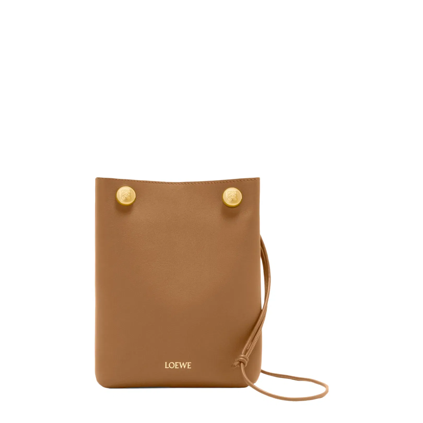 Pebble Calfskin Pouch - Oak Brown