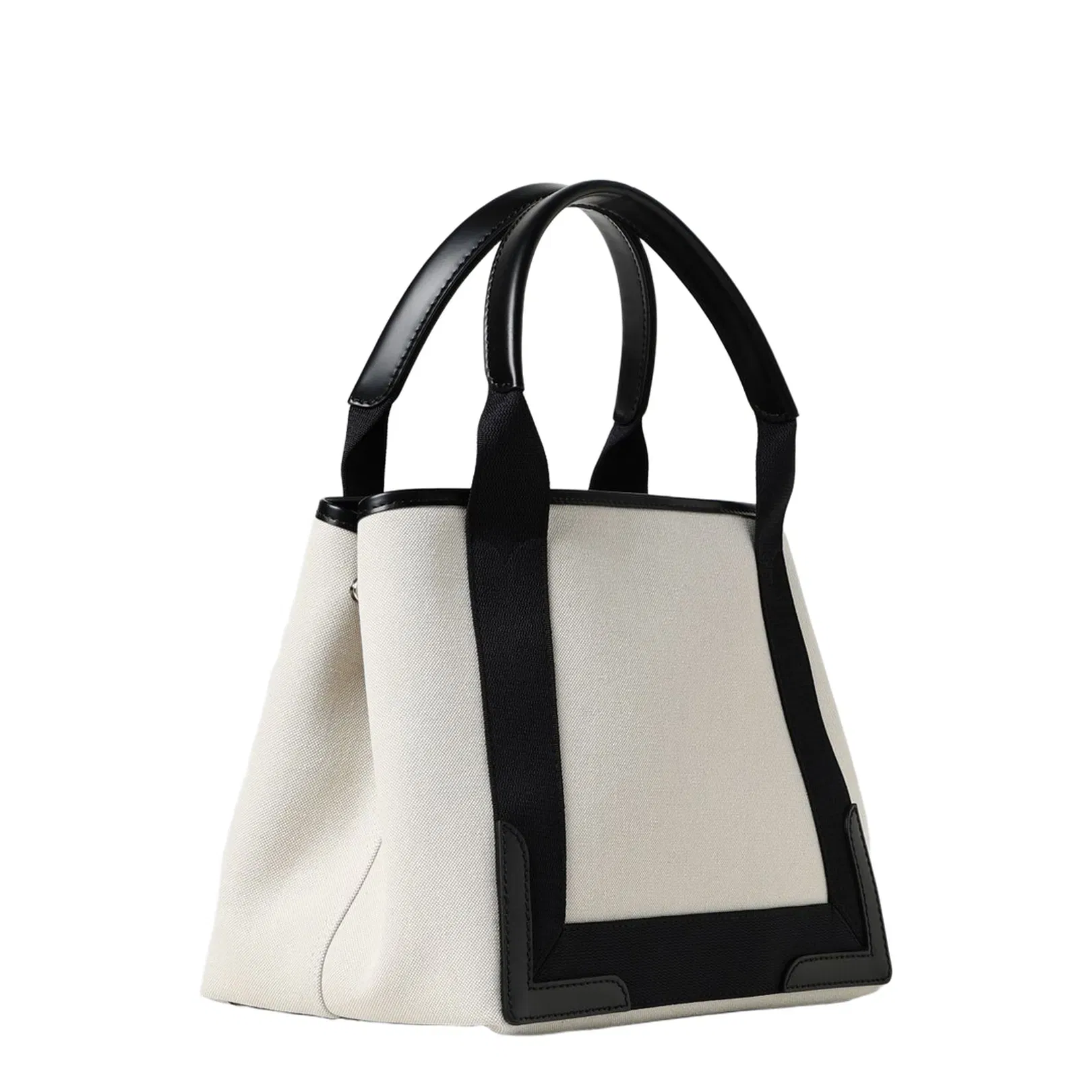Navy Small Cabas in Beige