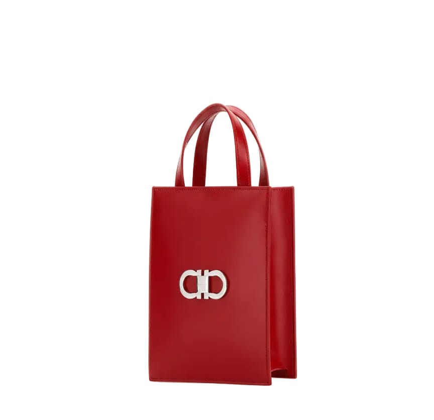 Gancini Mini Calfskin Tote Bag - Red