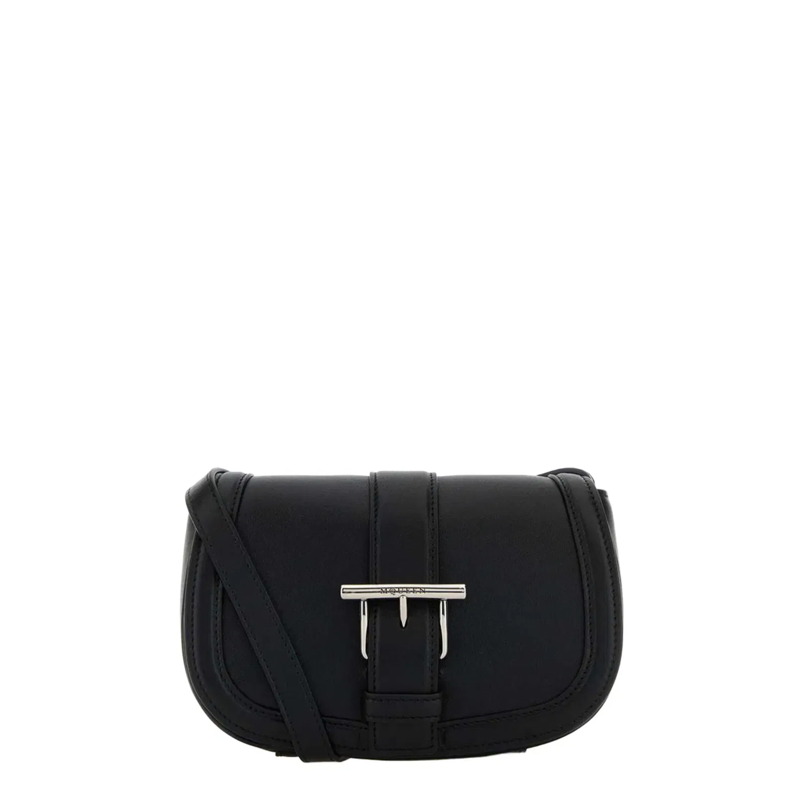 Black Leather Mini Satchel Crossbody Bag