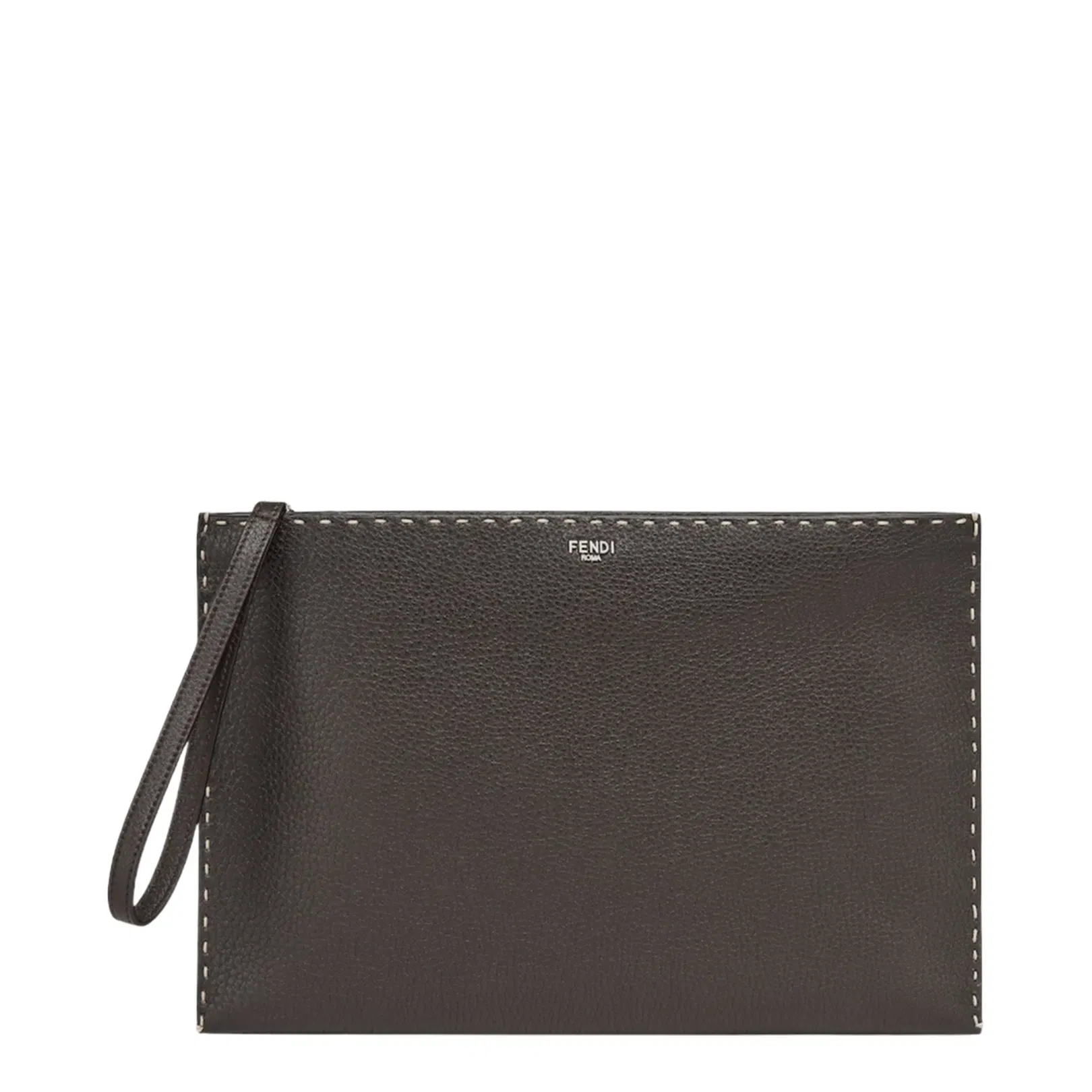 Selleria Medium Leather Clutch - Brown