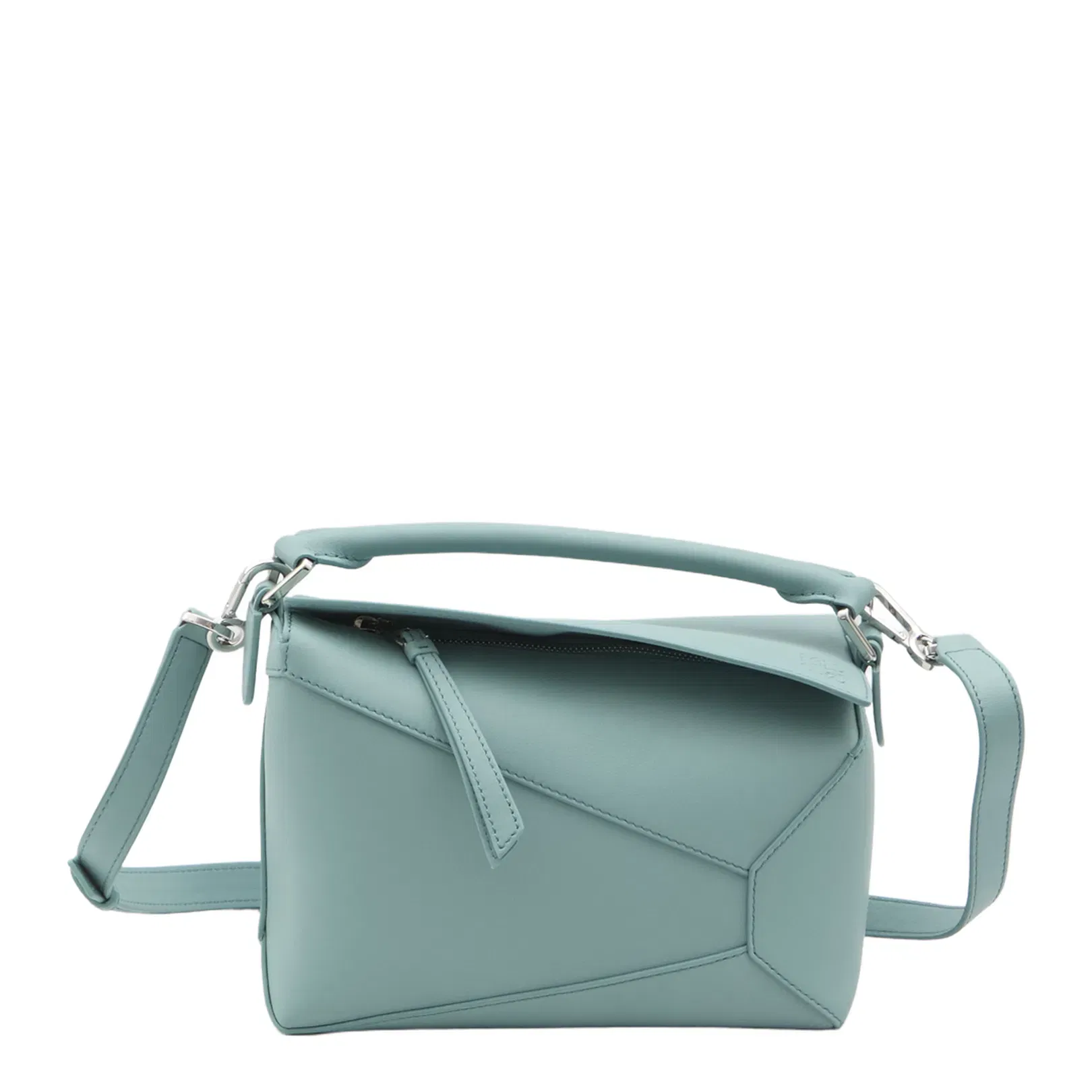 Puzzle Small Leather Shoulder Bags - Light Blue