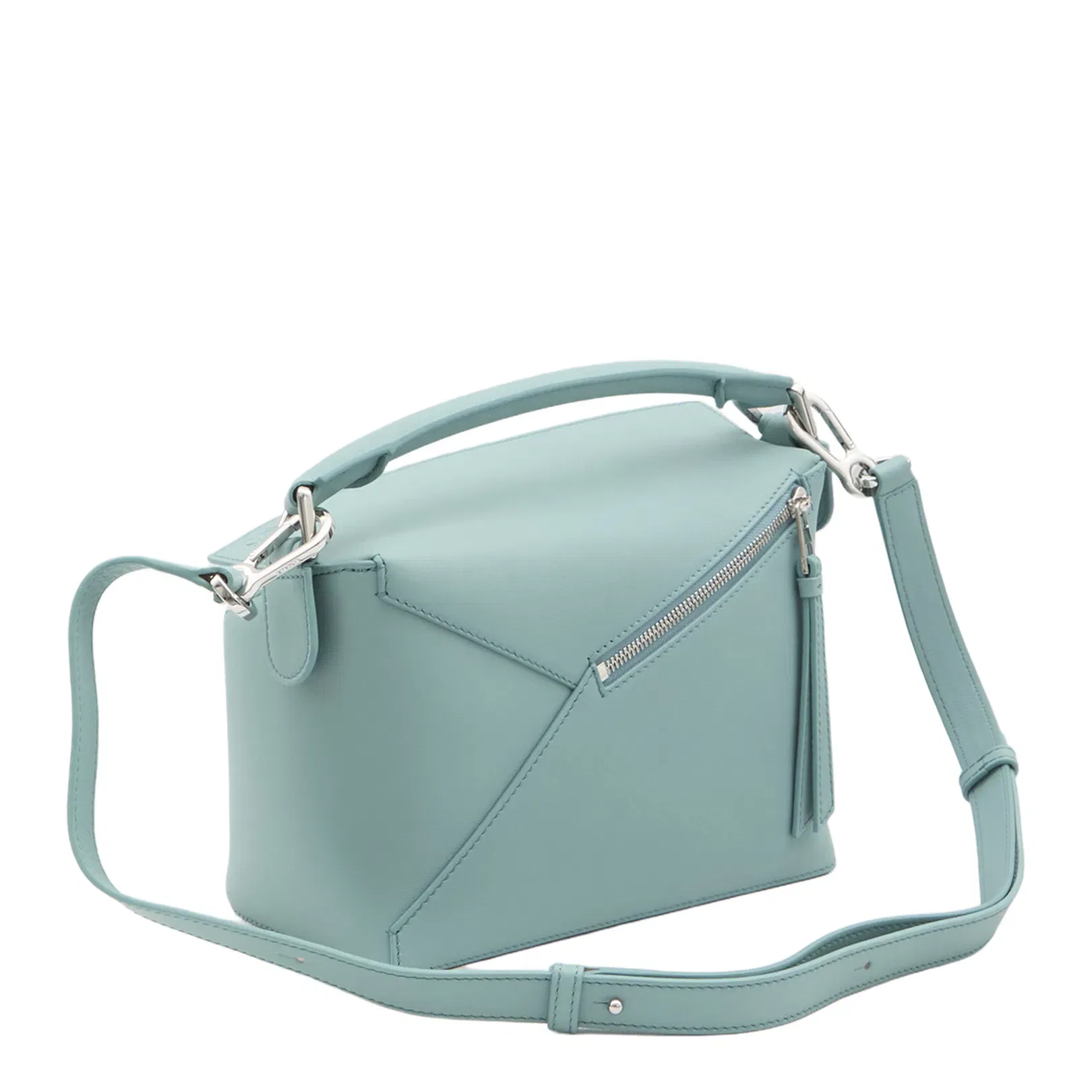 Puzzle Small Leather Shoulder Bags - Light Blue