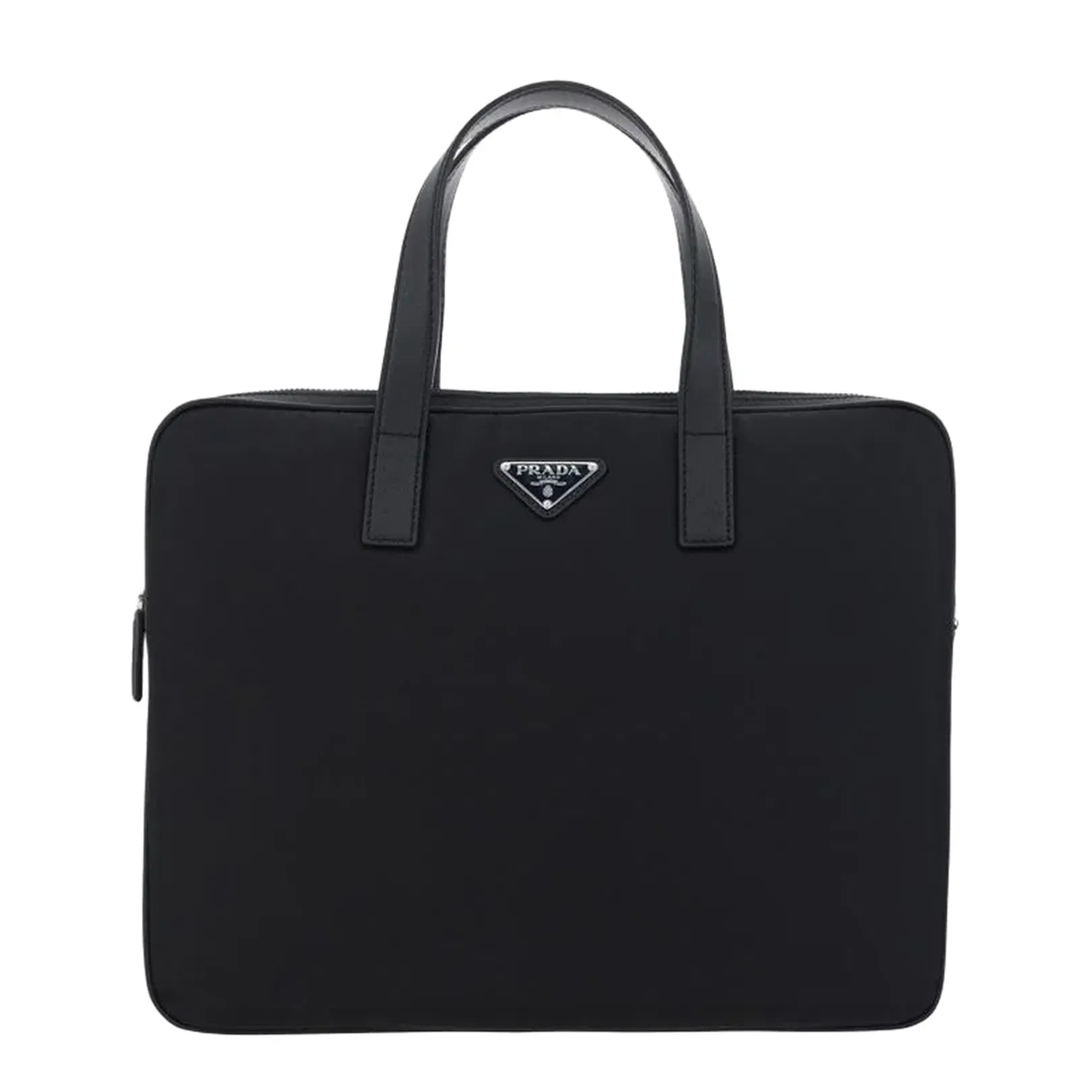 Re-Nylon Leather-Trimmed Briefcase