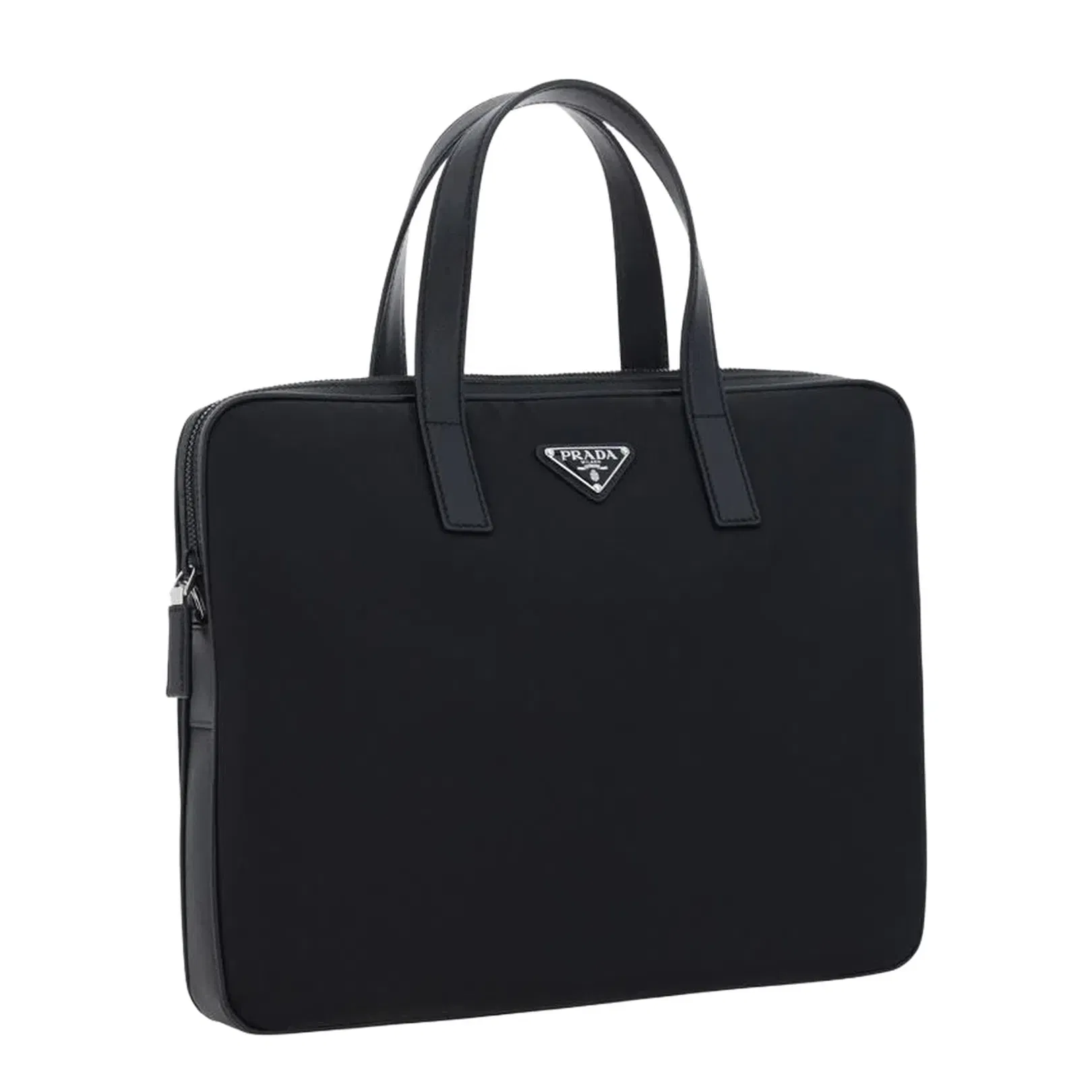 Re-Nylon Leather-Trimmed Briefcase