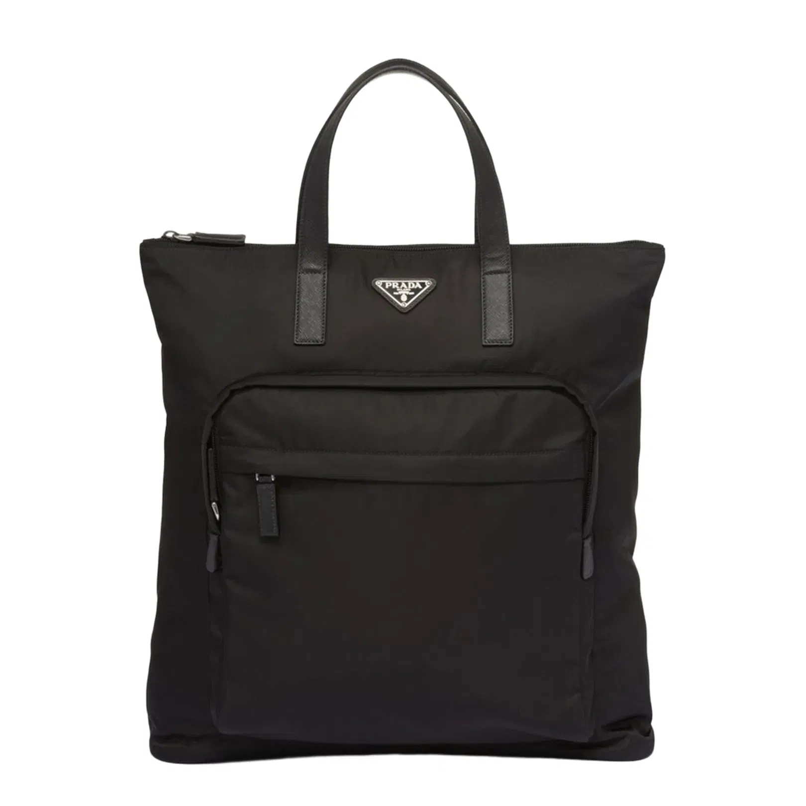 Re-Nylon and Saffiano Leather Tote Bag