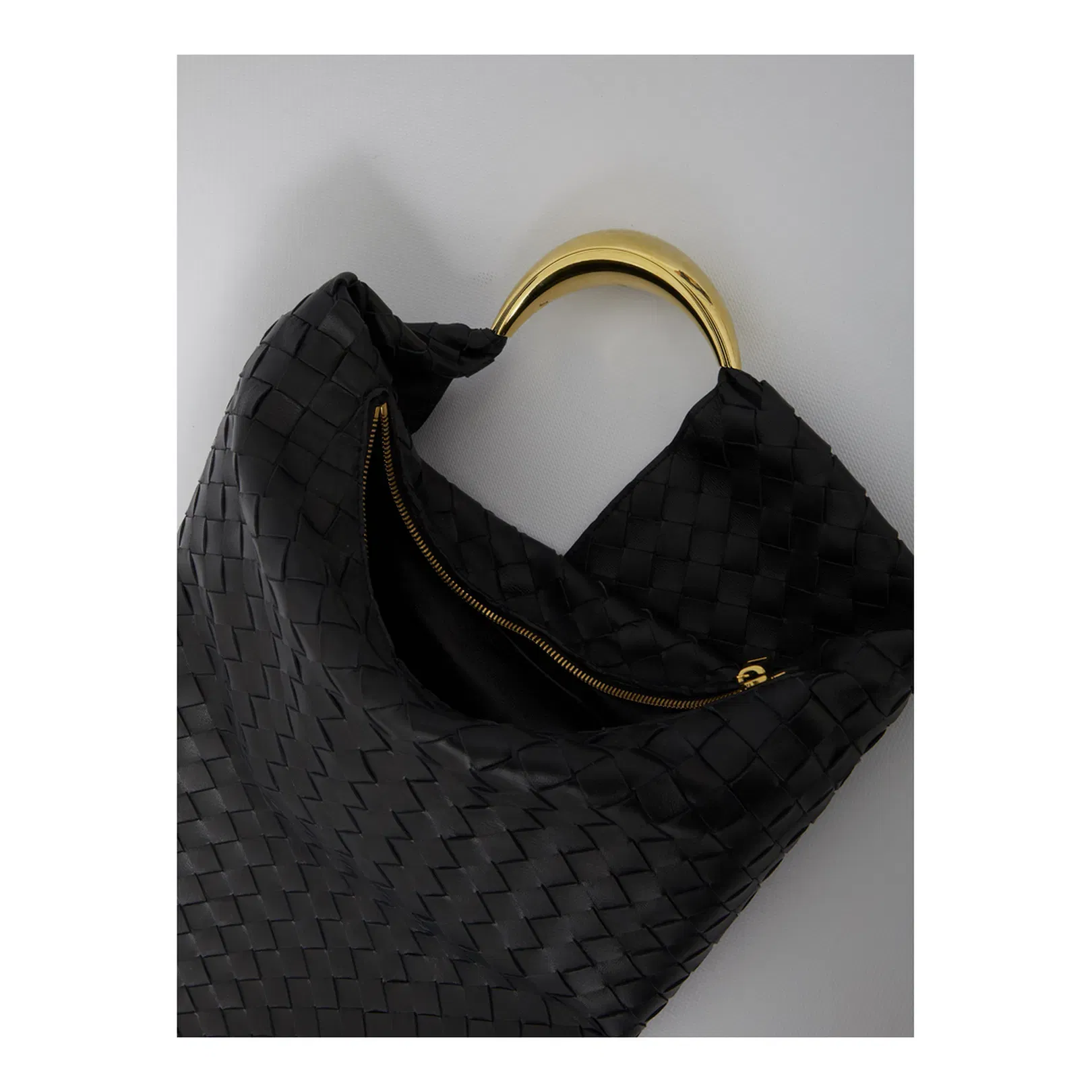 Foulard Leather Top Handle Bag - Black