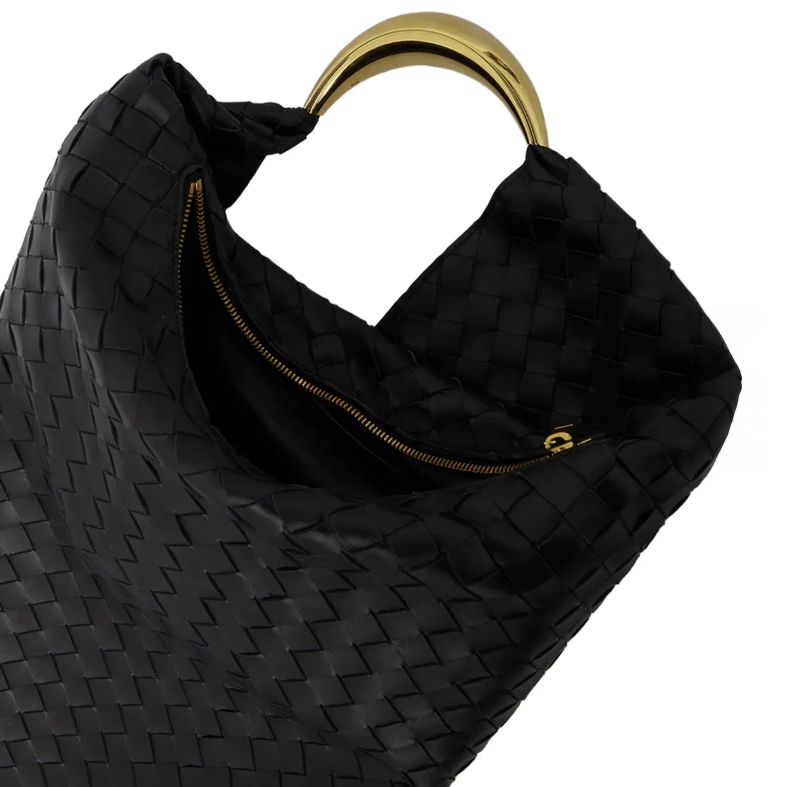 Foulard Leather Top Handle Bag - Black