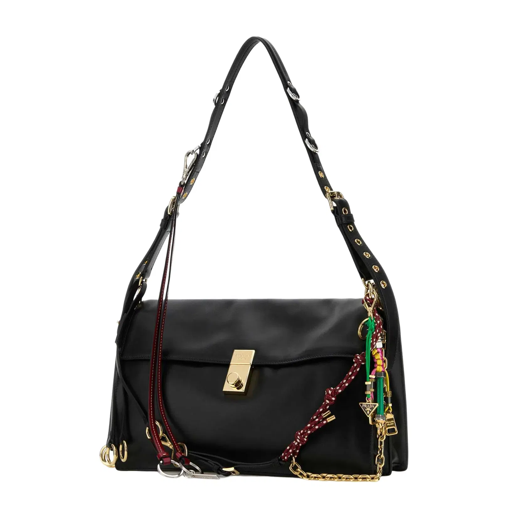 Black Leather Large Shoulder Bag