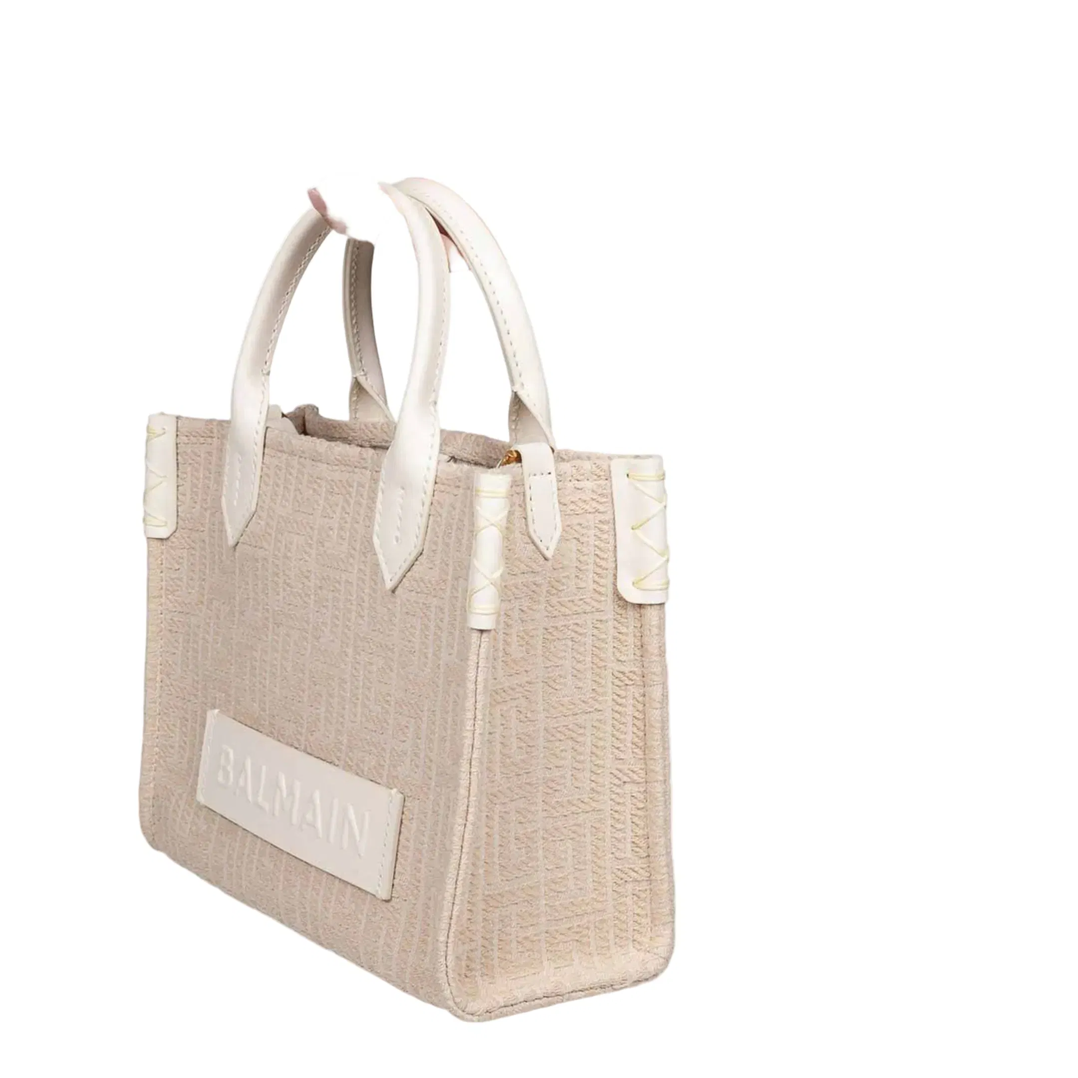 B-Army Small Monogrammed Canvas and Leather Tote Bag