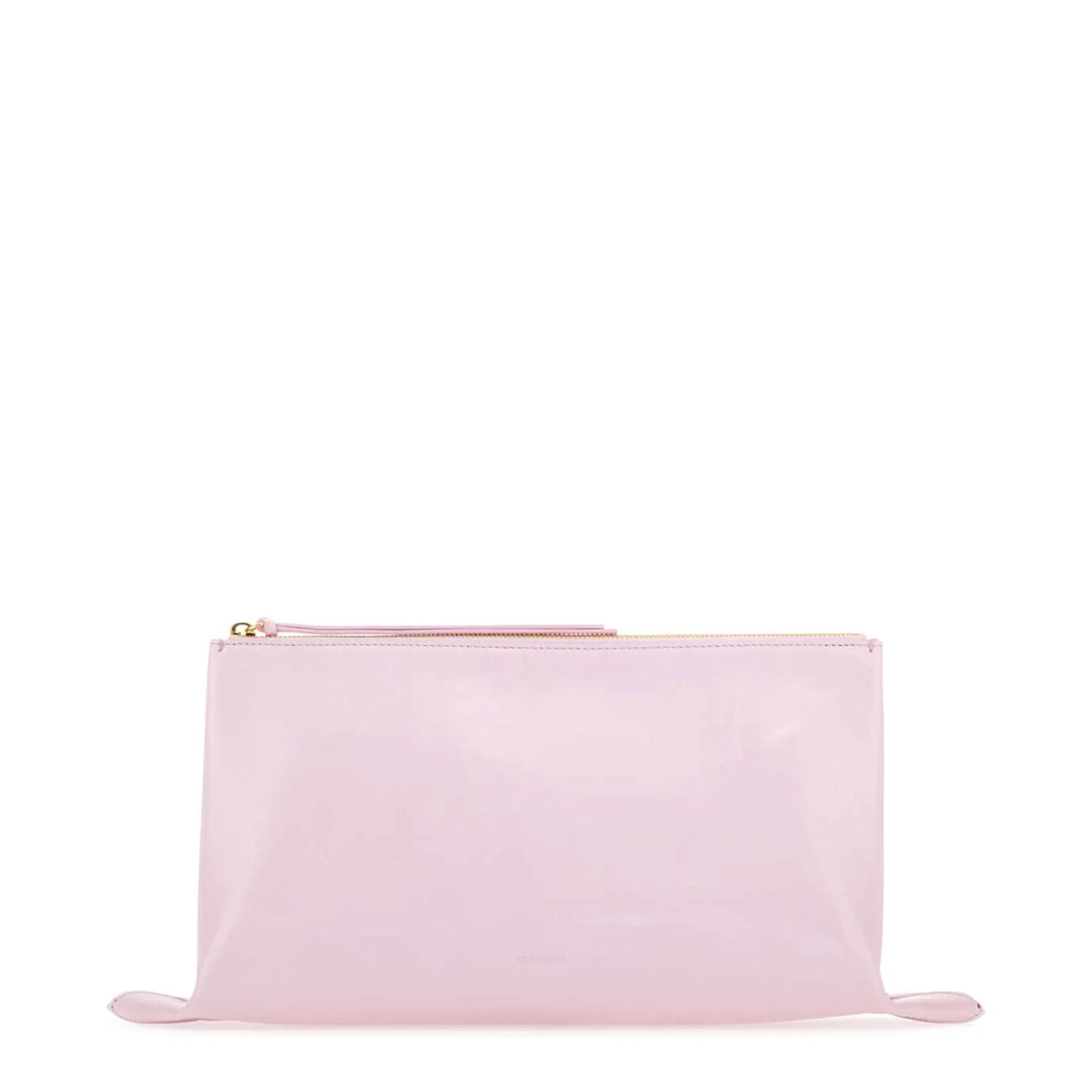 Pastel Pink Leather Medium Clutch