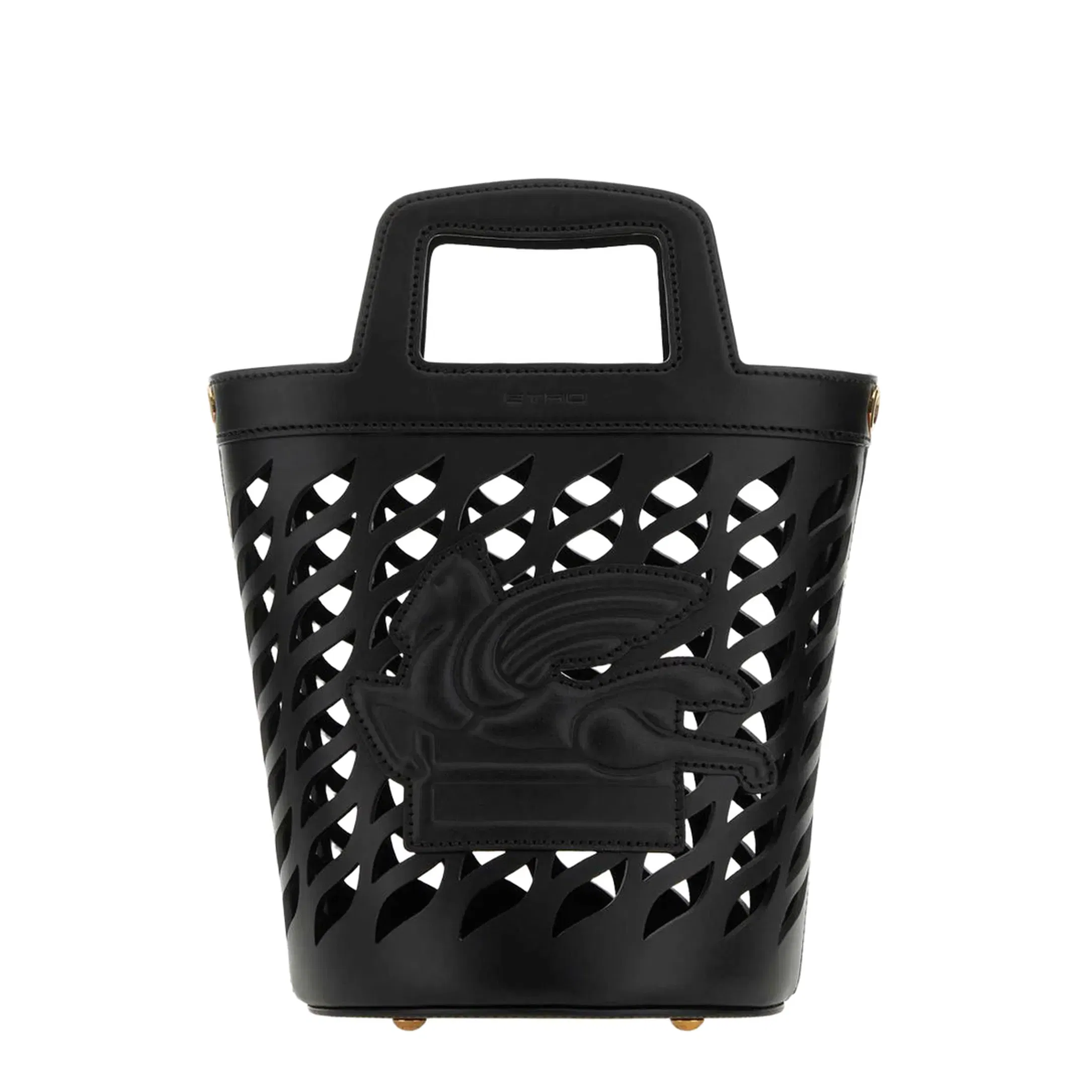 Black Leather Coffa Bucket Bag