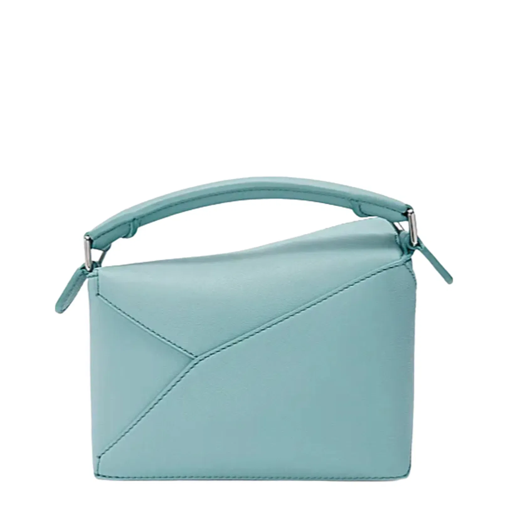 Puzzle Mini Leather Shoulder Bags - Light Blue