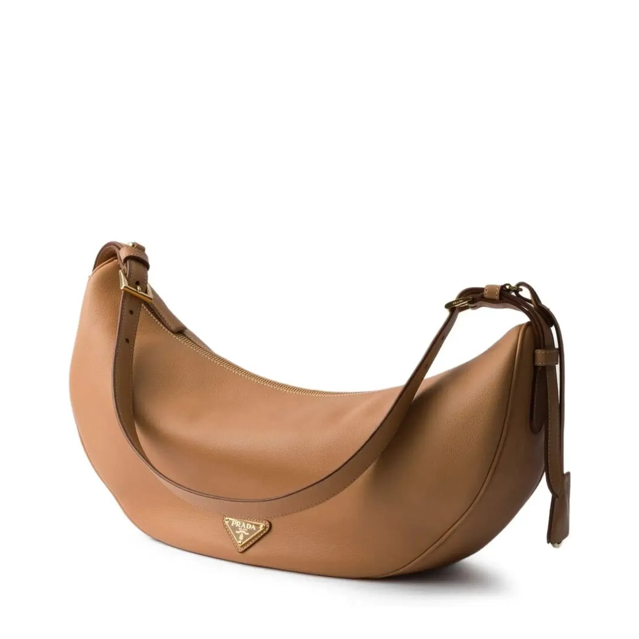 Peach Leather Large Crossbody Bag