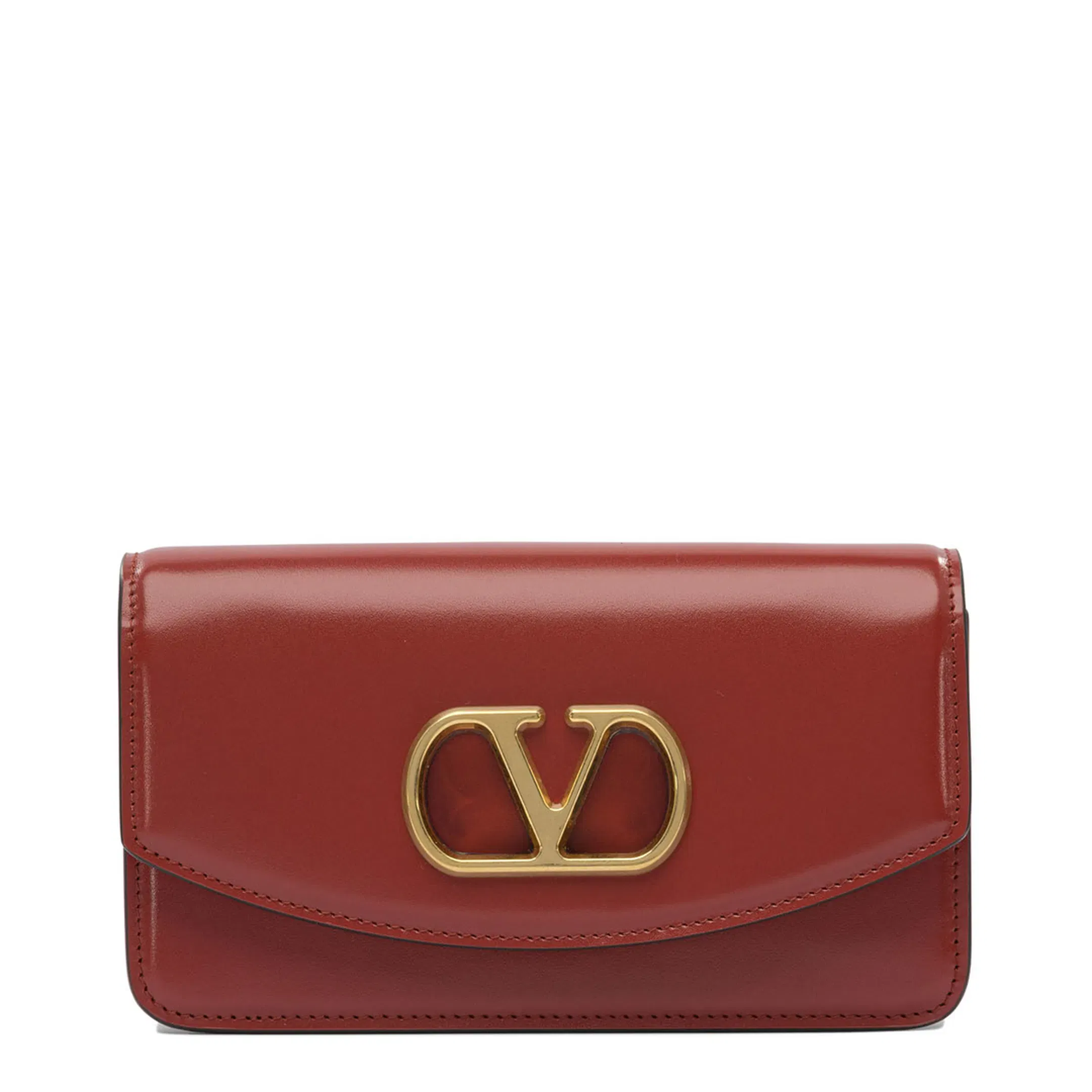 Red Foldover Top Crossbody Bag