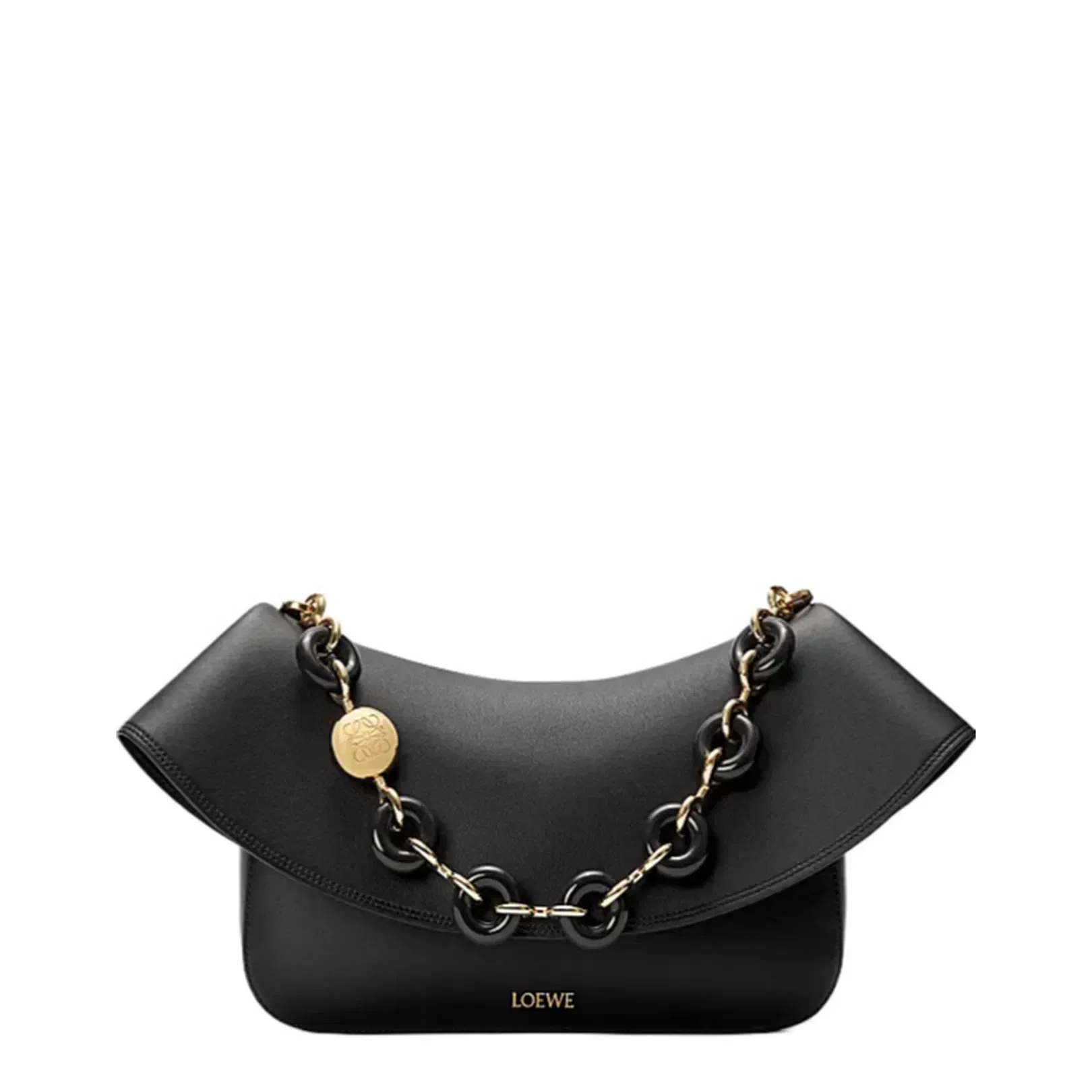 Ola Medium Calfskin Shoulder Bag - Black