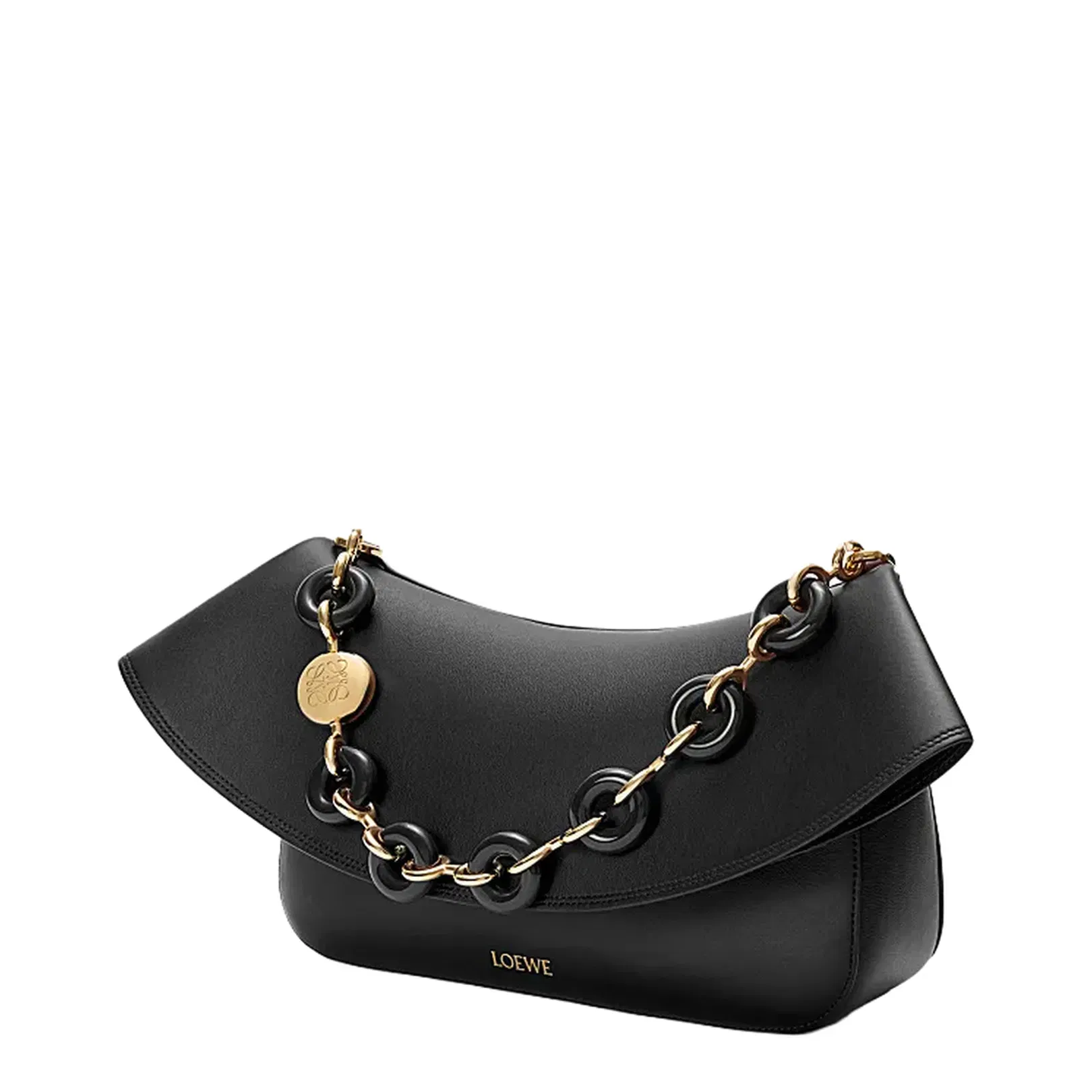 Ola Medium Calfskin Shoulder Bag - Black