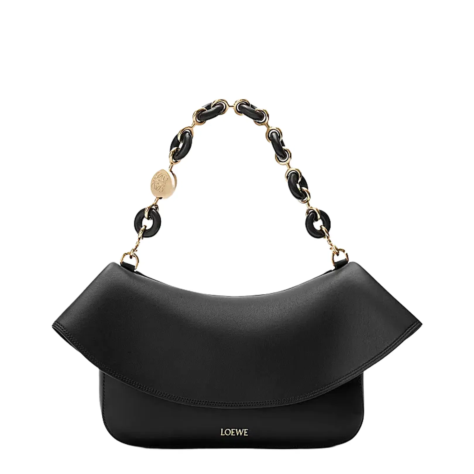 Ola Medium Calfskin Shoulder Bag - Black