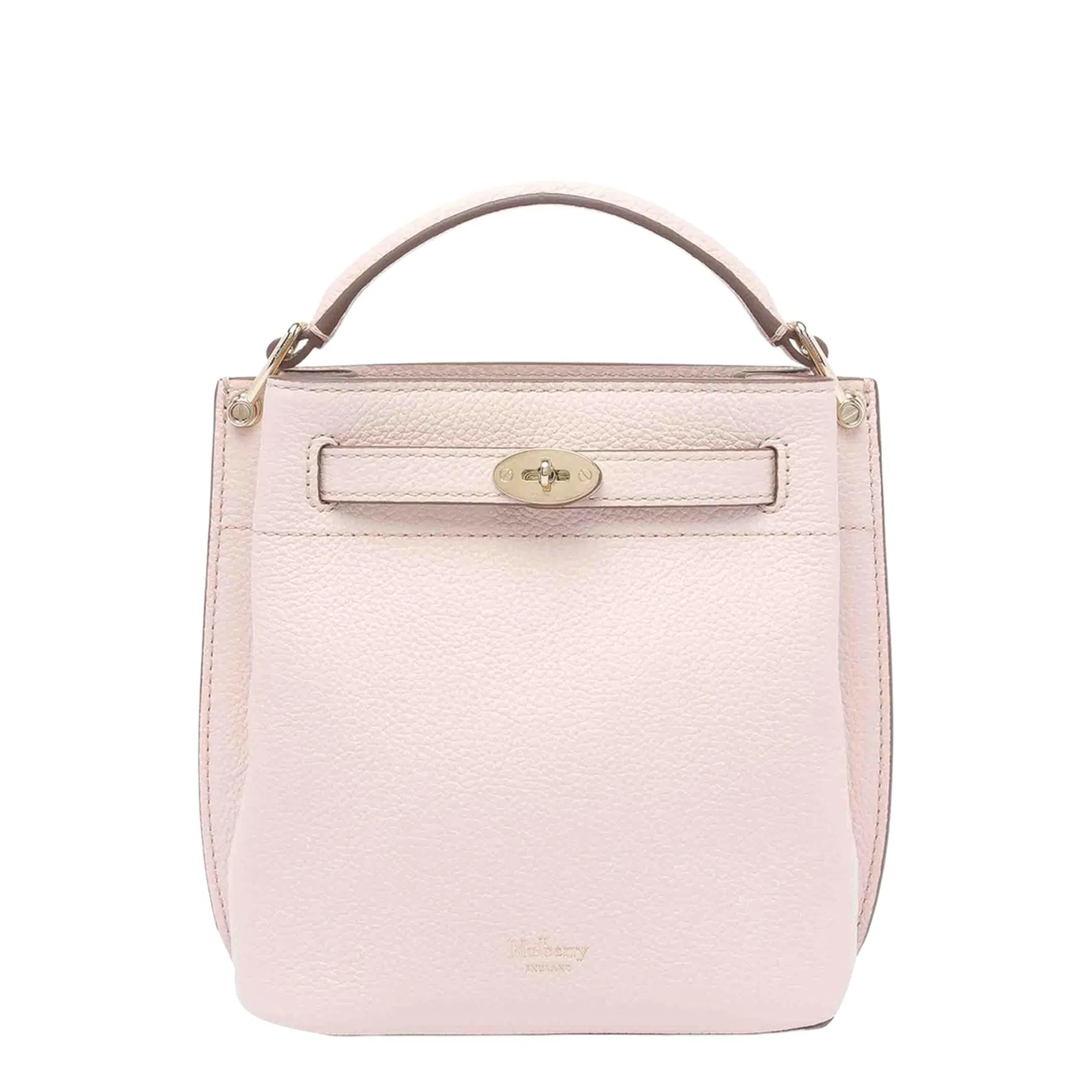 Leather Bucket Bag with Logo