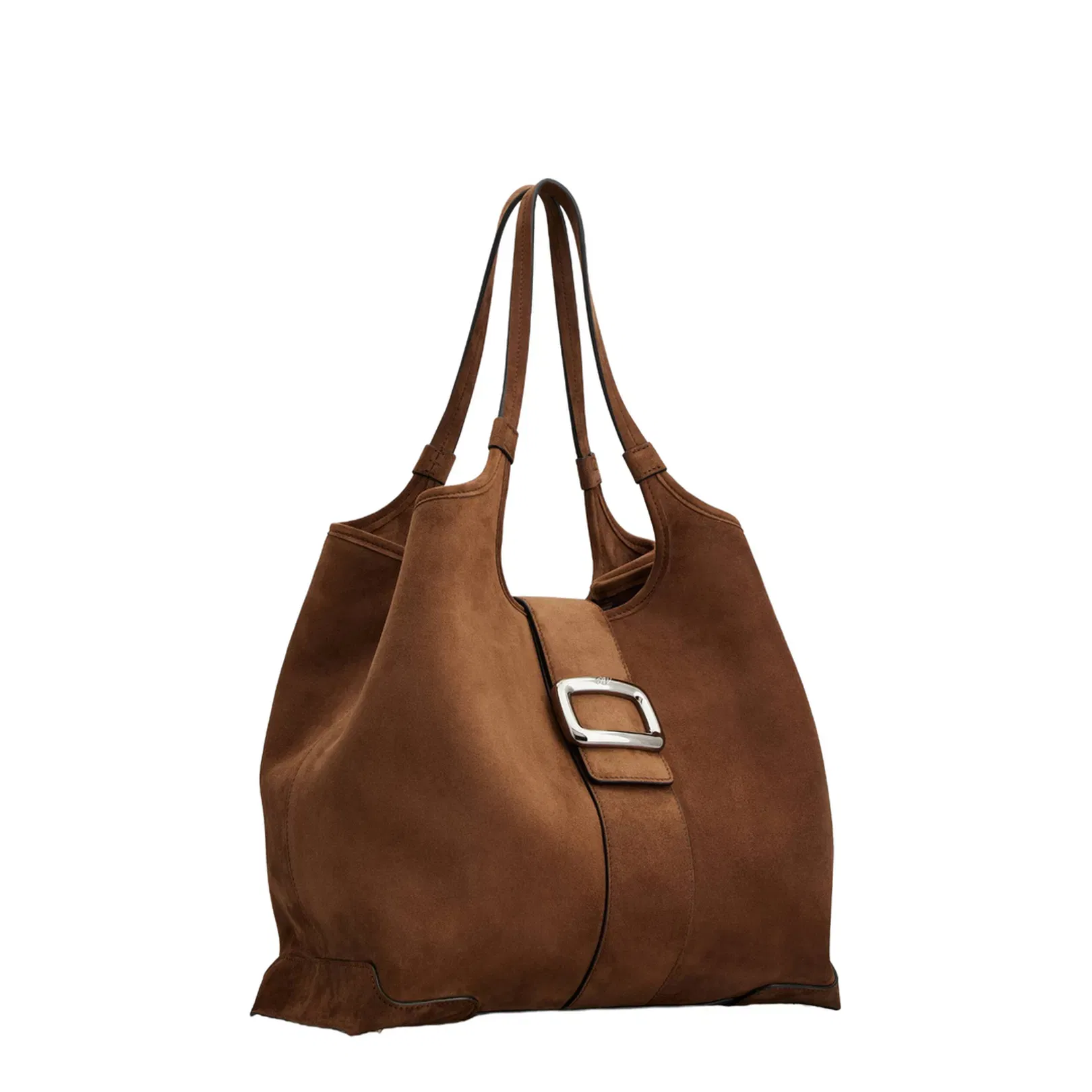 Viv' Choc Medium Shopping Bag in Suede