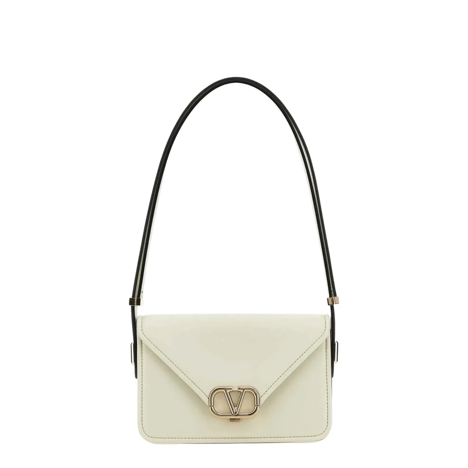 Ivory Leather VLogo Crossbody Bag
