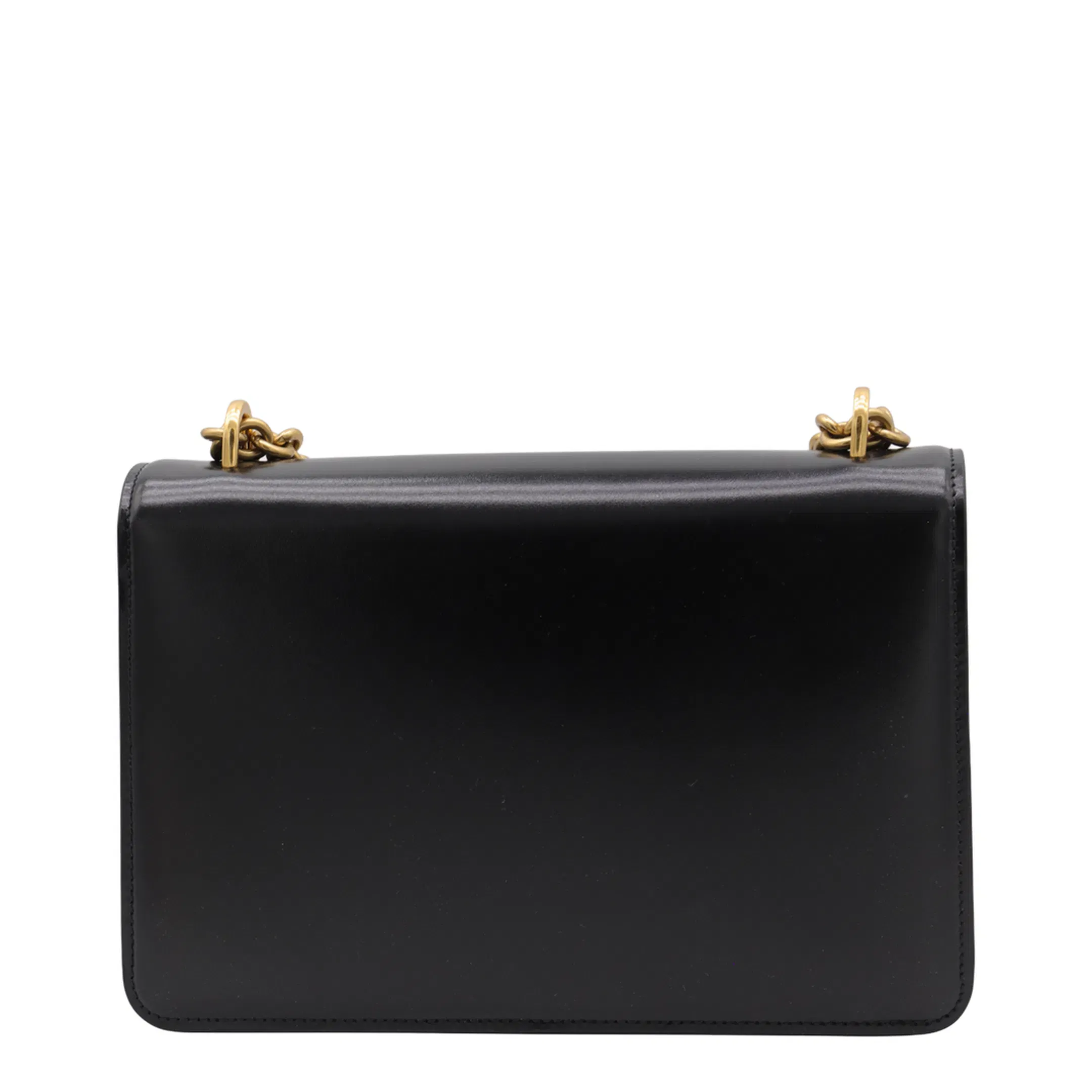 Black Leather Vain Shoulder Bag