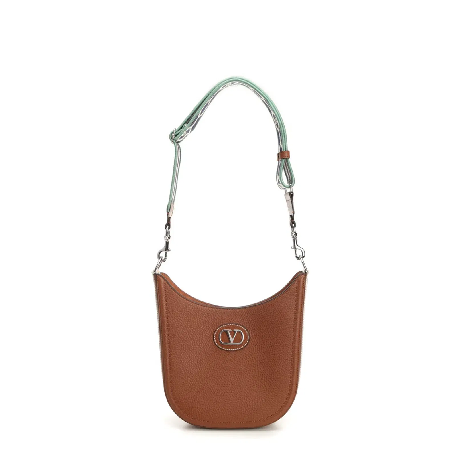 Caramel Leather Vlogo Signature Shoulder Bag