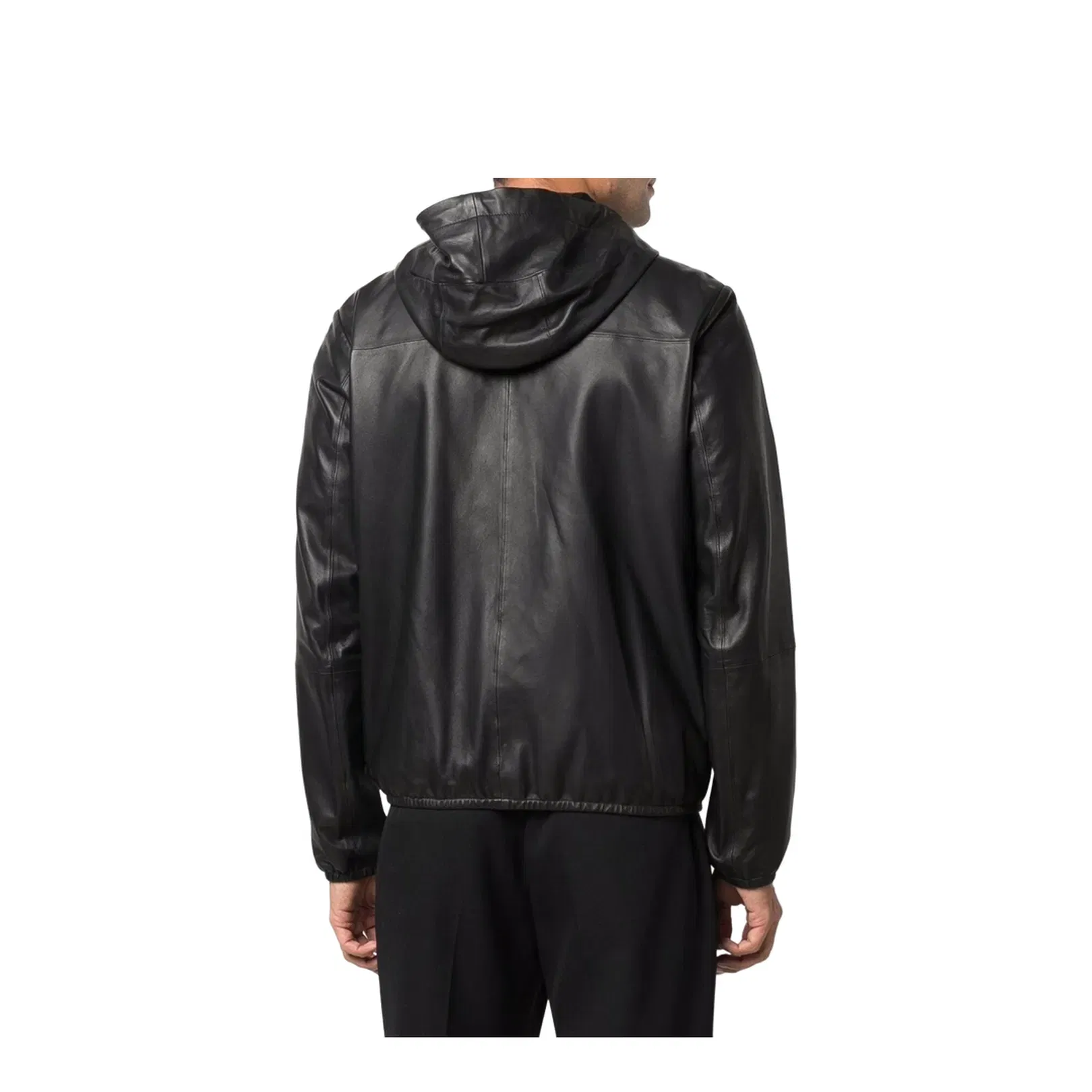 Black Lambskin Hooded Jacket