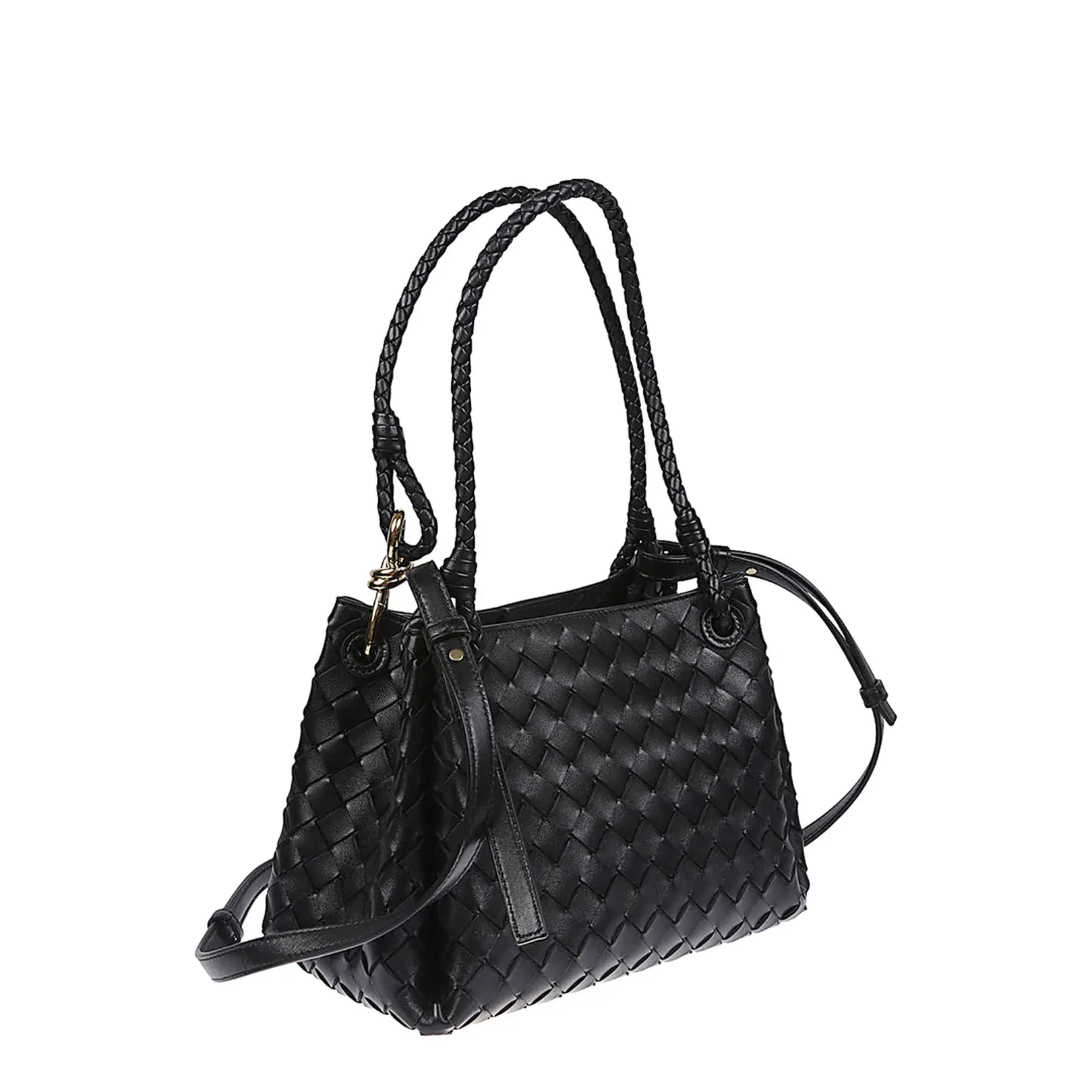 Parachute Medium Leather Tote Bags - Black