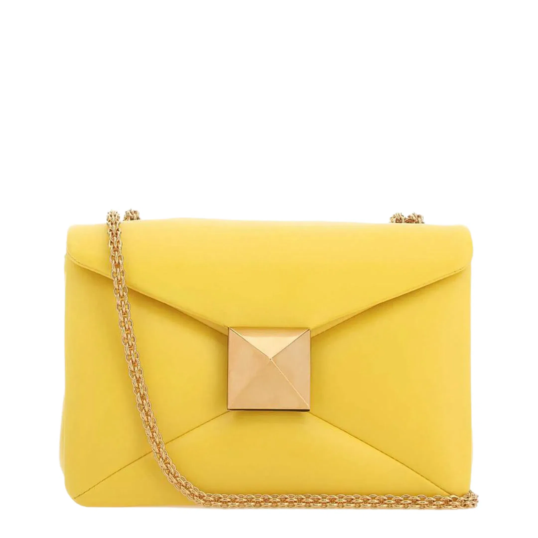 One Stud Yellow Nappa Leather Shoulder Bag