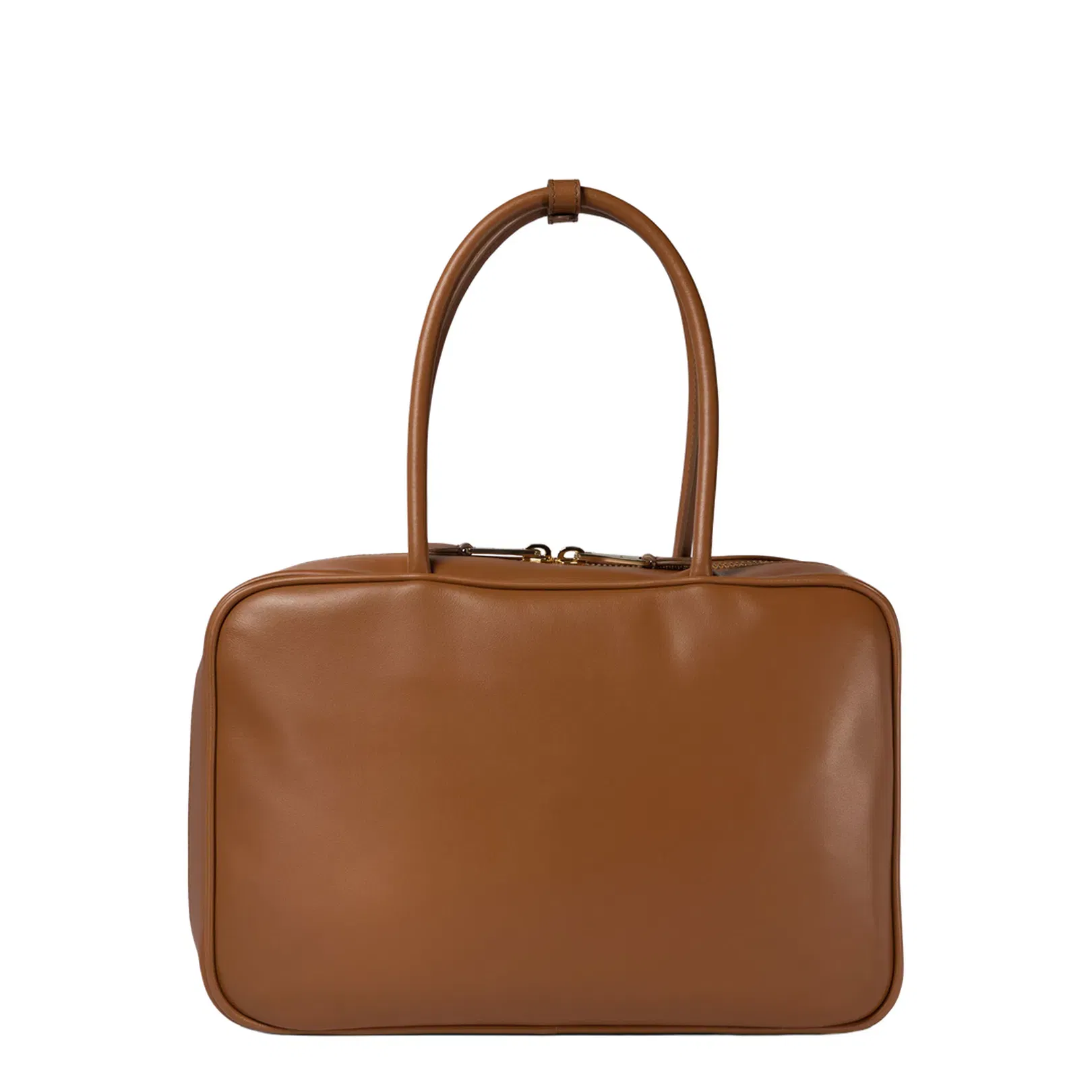 Beau Large Leather Handbag - Cognac