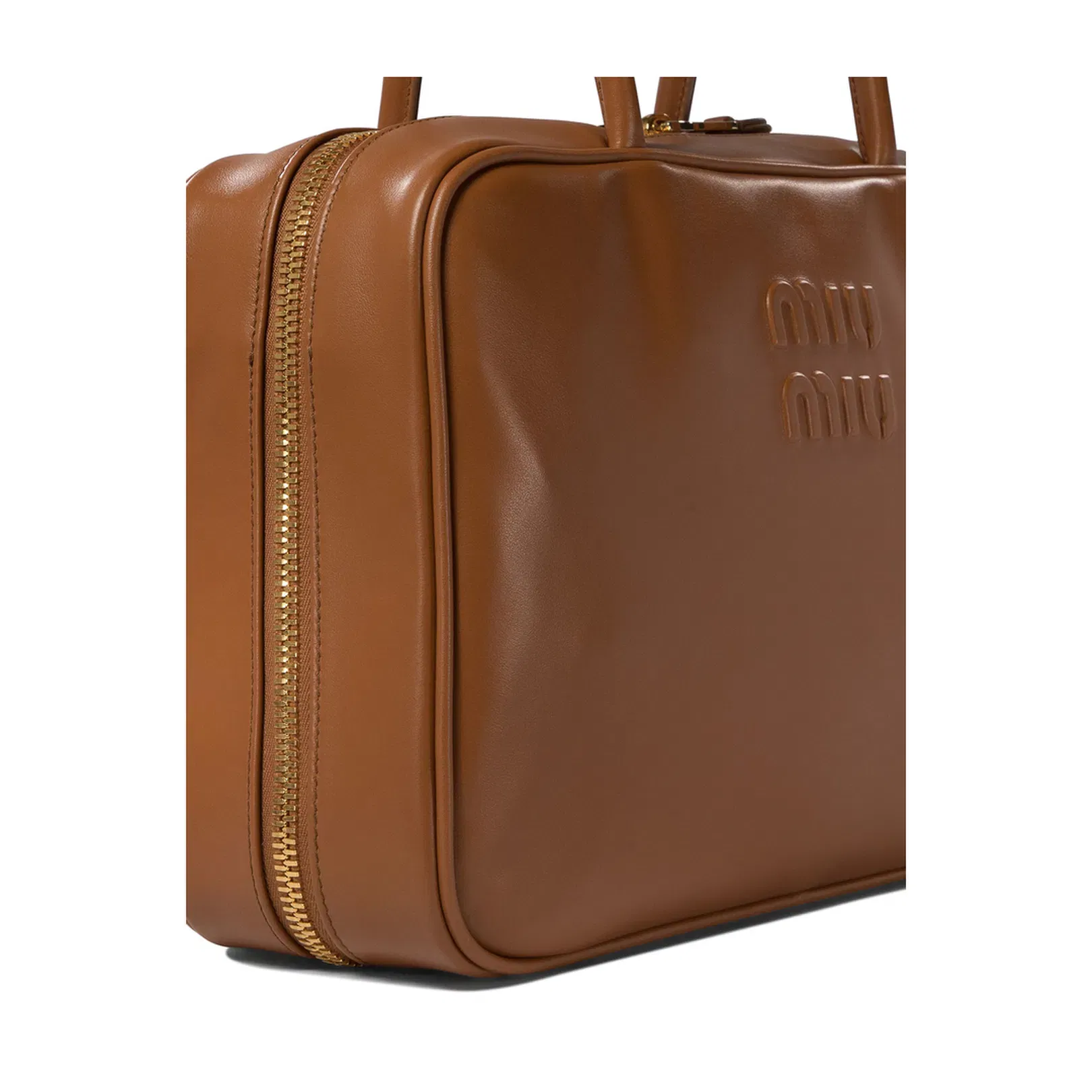 Beau Large Leather Handbag - Cognac