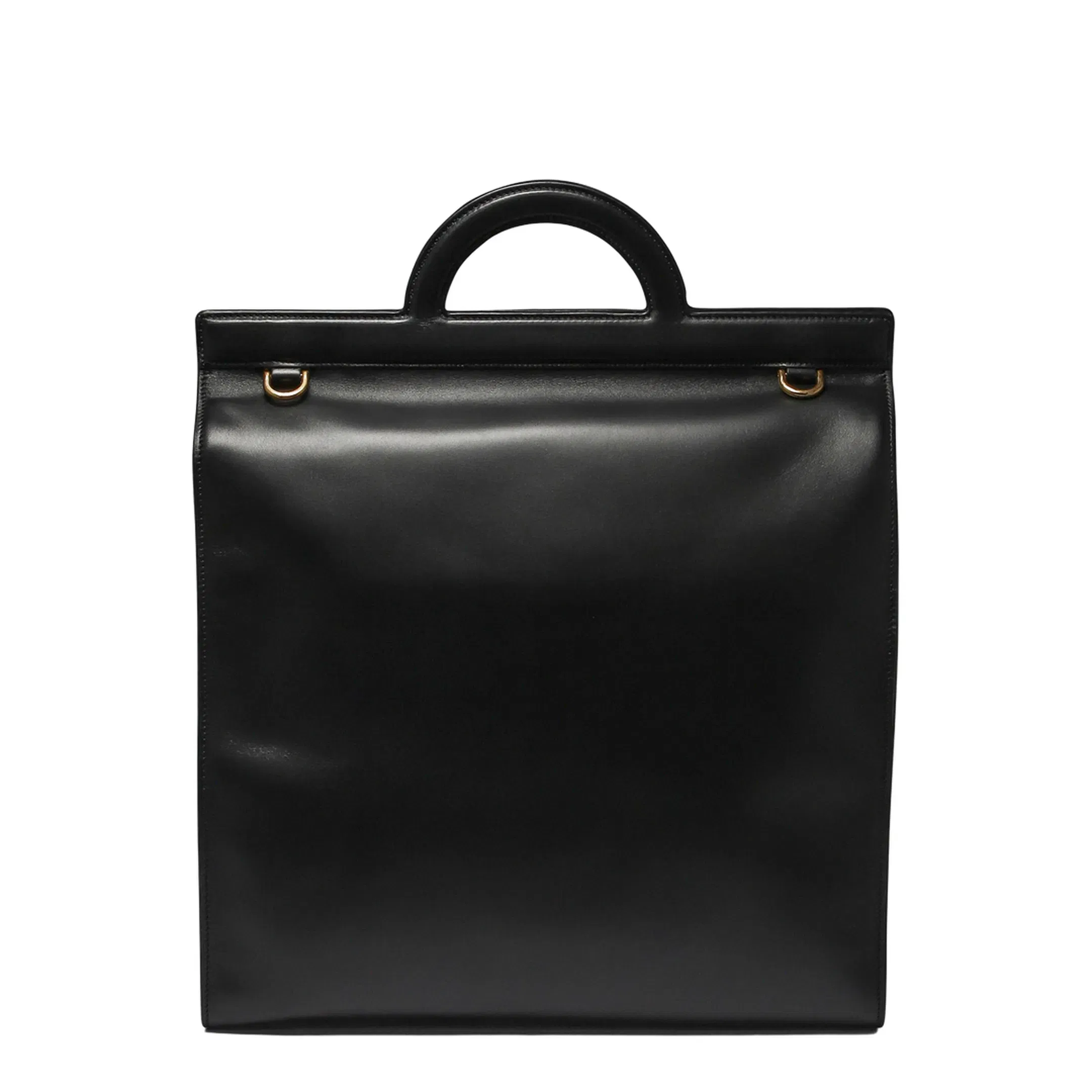Leather Handbag with Frontal Logo Print