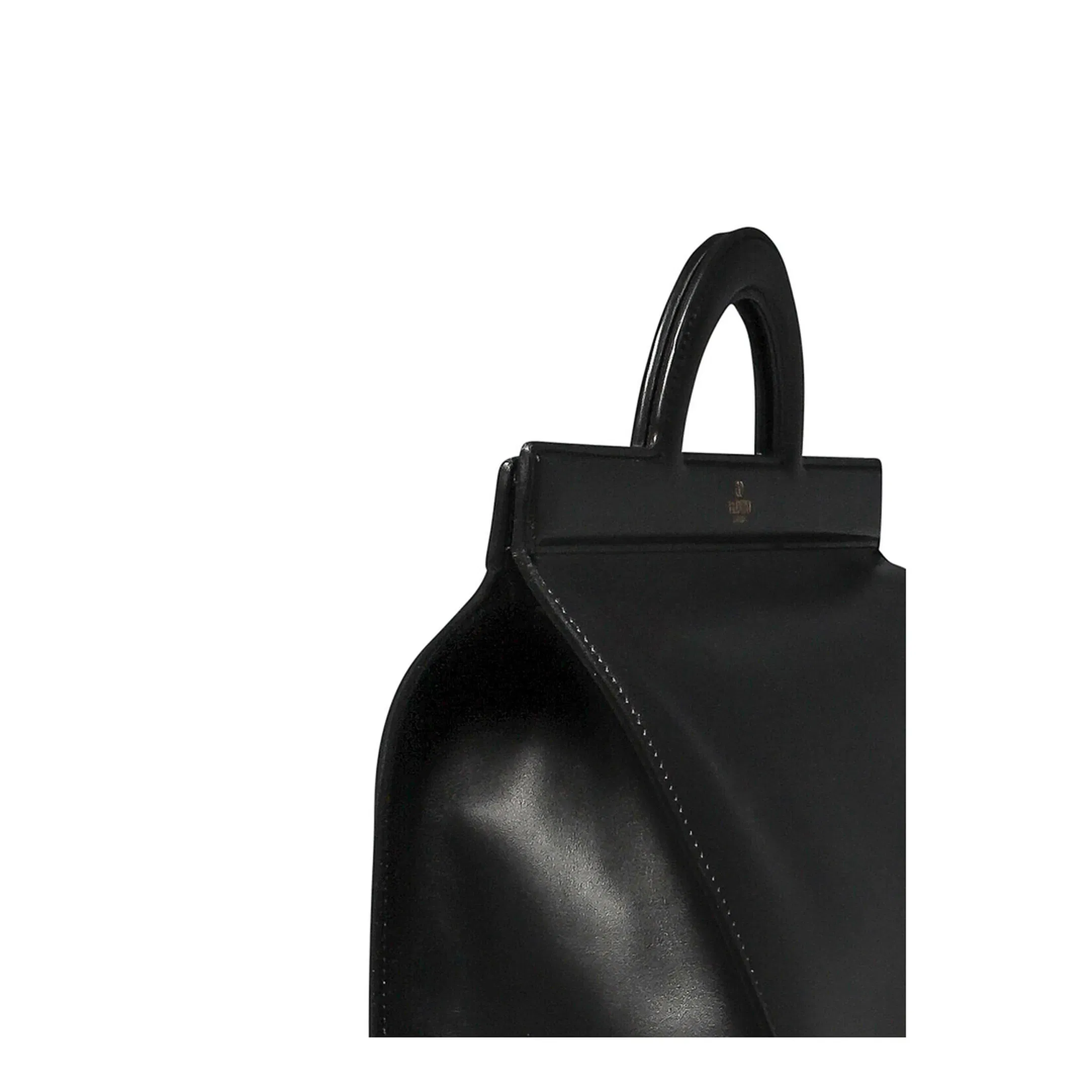 Leather Handbag with Frontal Logo Print