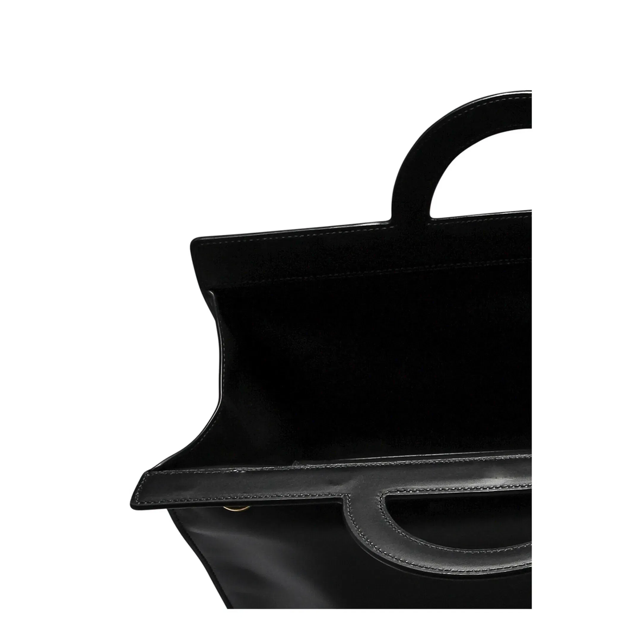 Leather Handbag with Frontal Logo Print