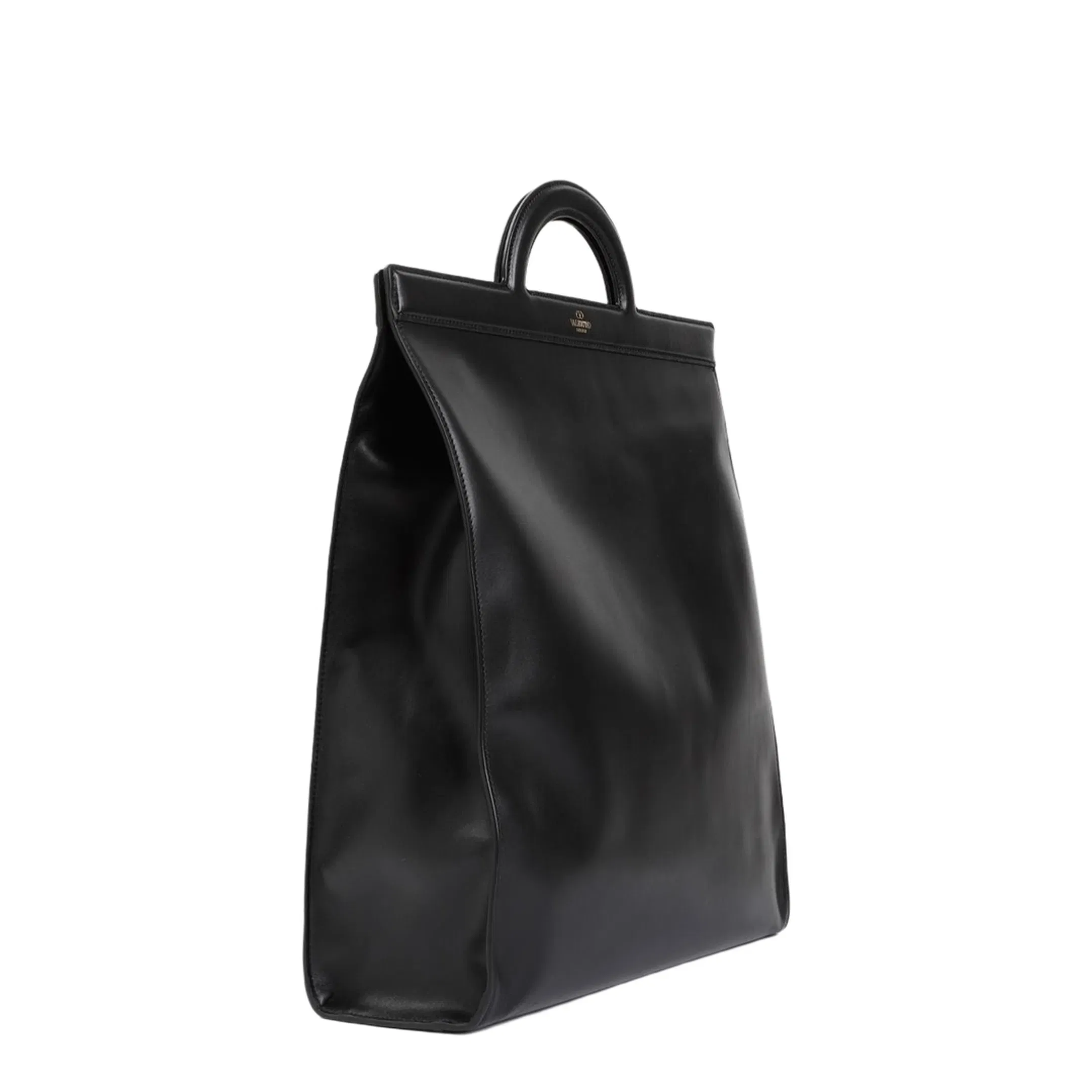 Garavani Leather Handbag with Frontal Logo Print