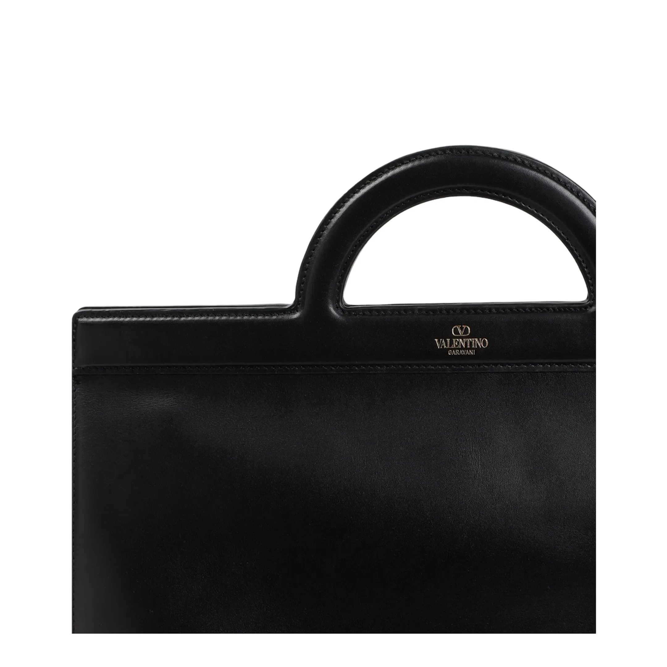 Garavani Leather Handbag with Frontal Logo Print