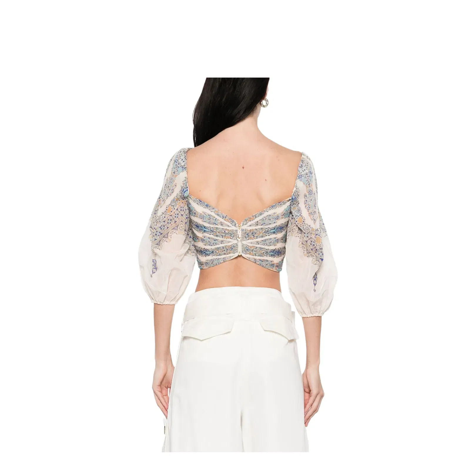Pleated Bodice Blue Paisley Online