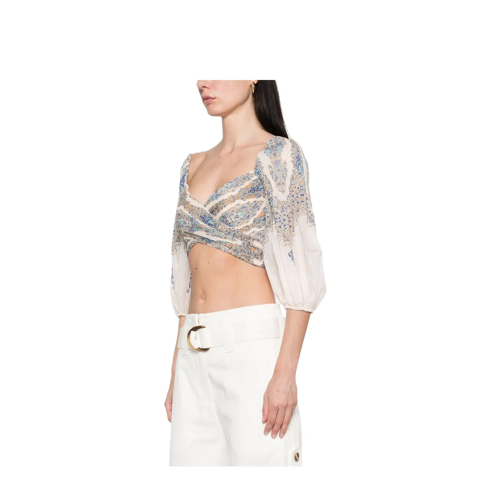 Pleated Bodice Blue Paisley Online