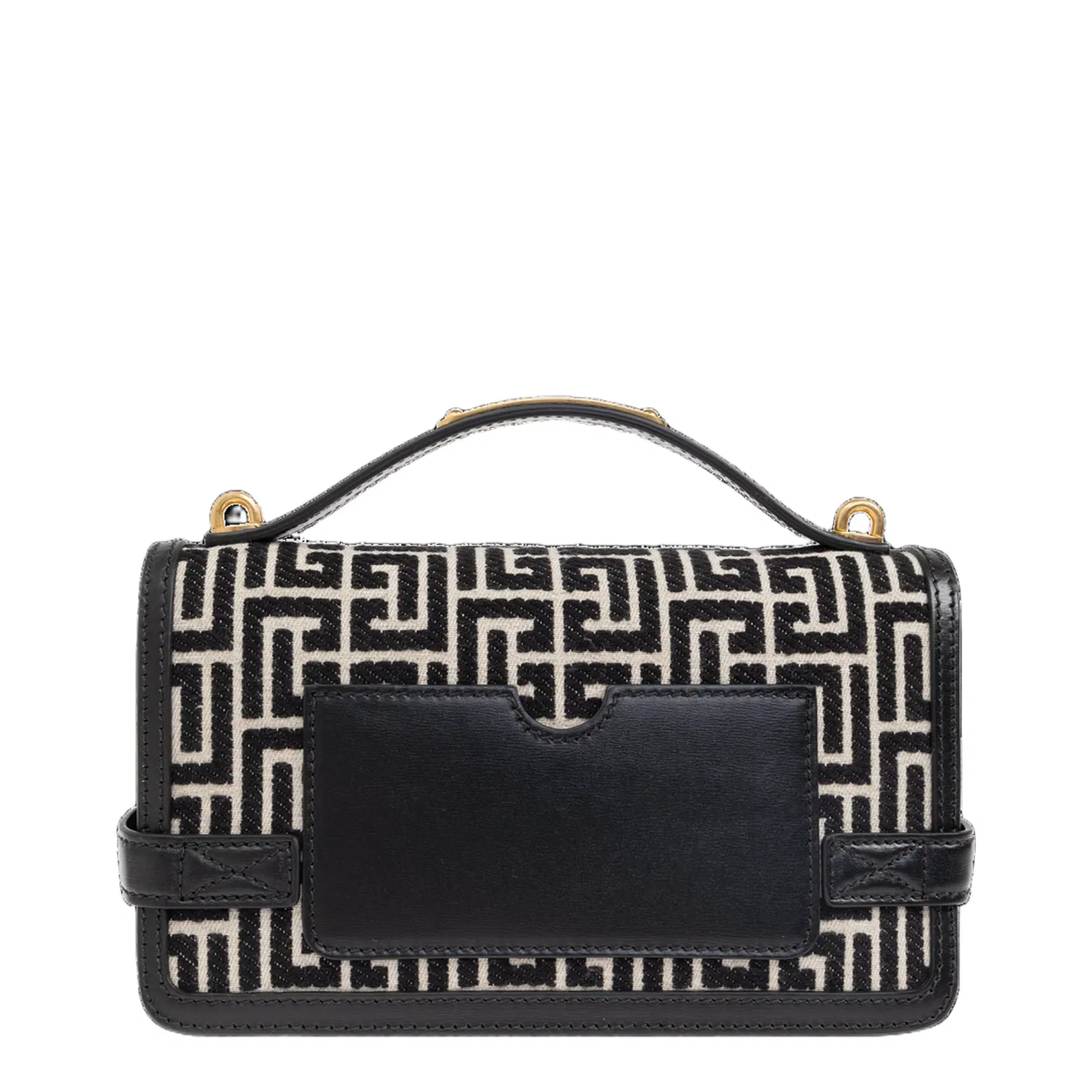 B-Buzz Shoulder Bag in Calfskin and PB Jacquard Canvas