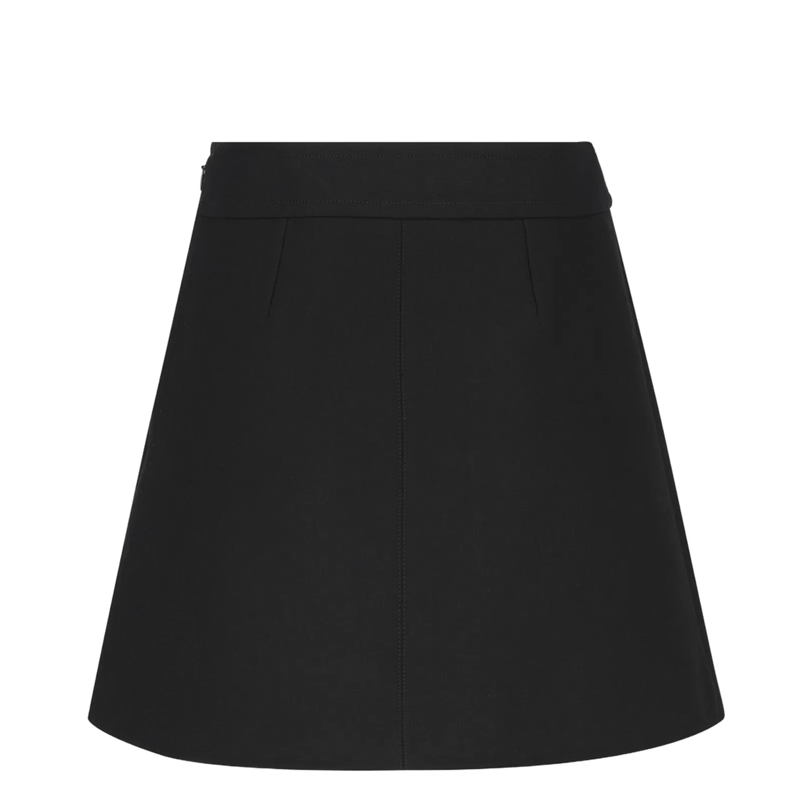 Trapeze Mini Skirt in Gauffered Double Wool