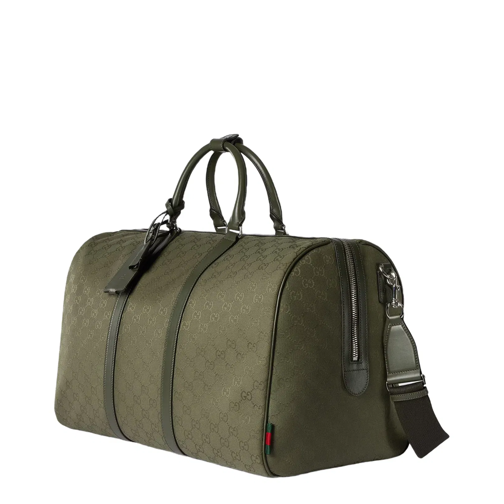 GG Canvas Large Duffle Bag Forest Green