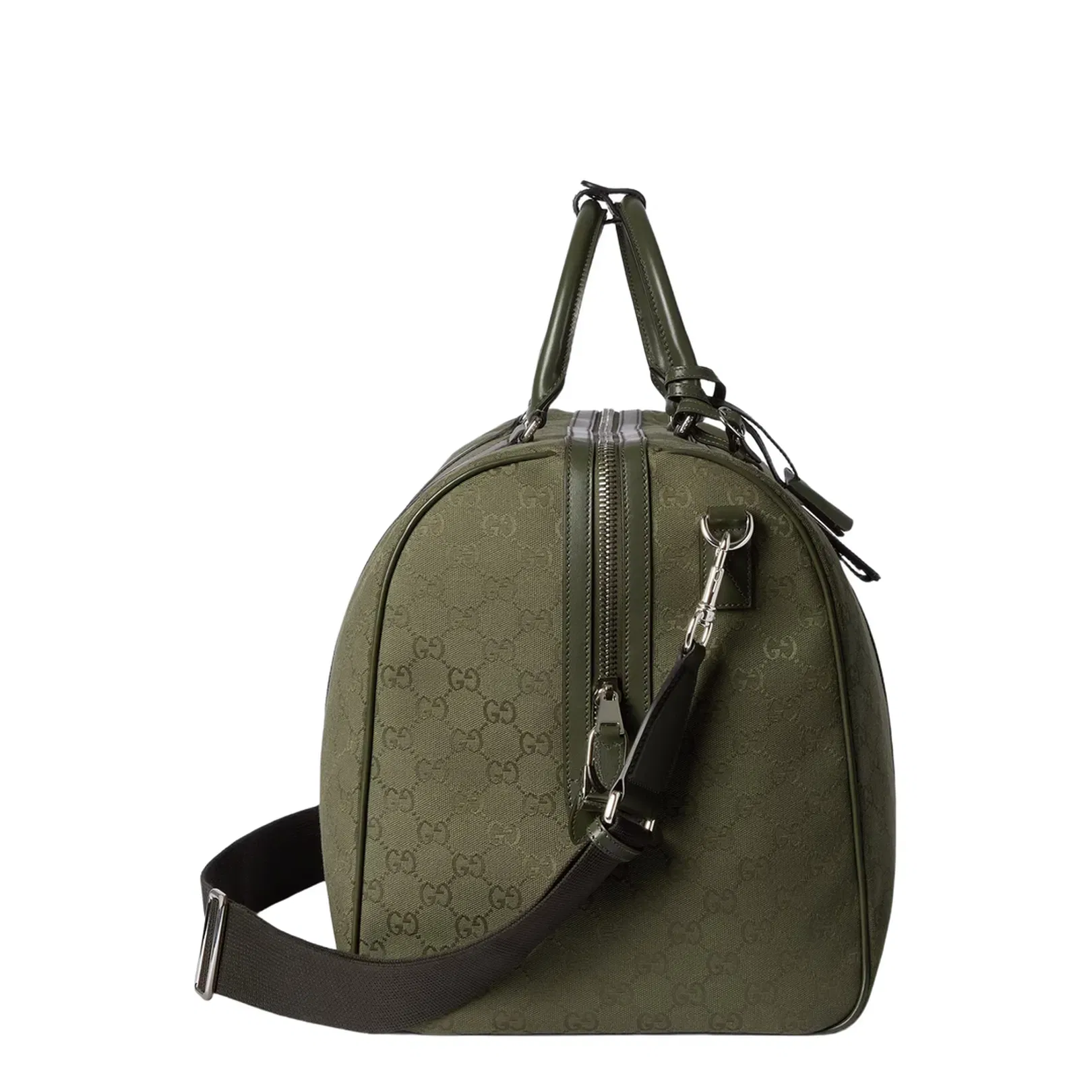 GG Canvas Large Duffle Bag Forest Green