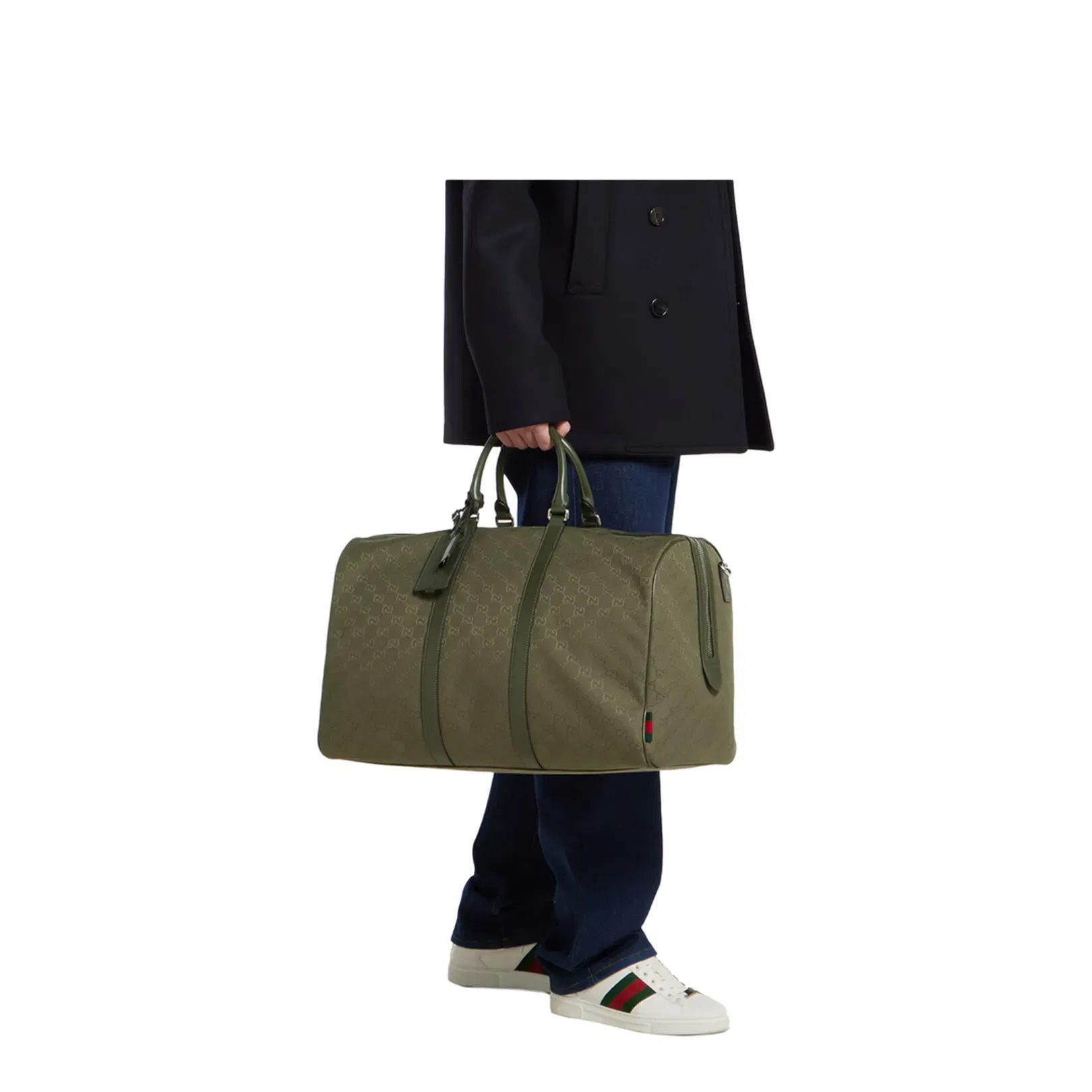 GG Canvas Large Duffle Bag Forest Green