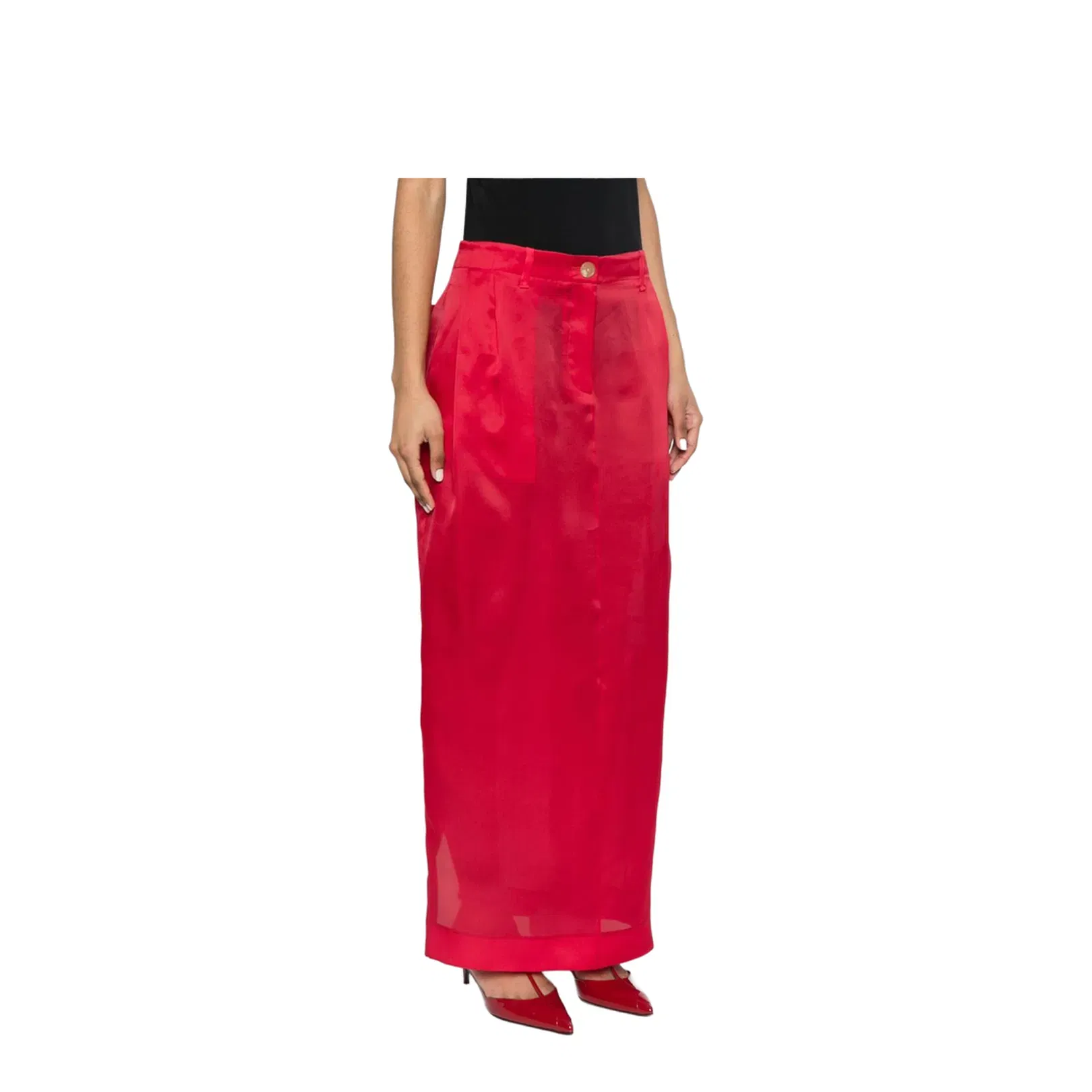 Silk Skirt with Concealed Fly and Pockets