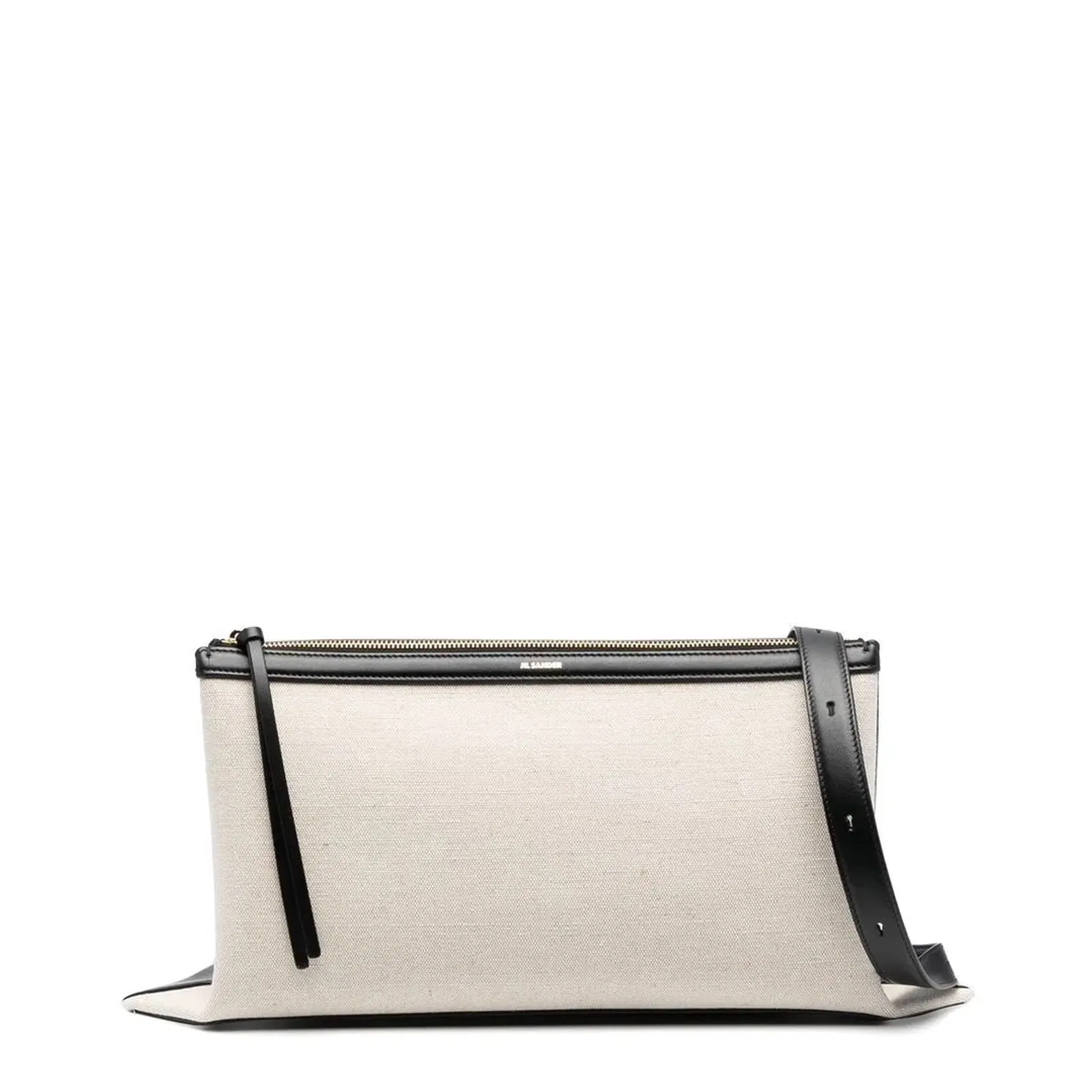 Two-Tone Canvas and Leather Medium Empire Shoulder Bag