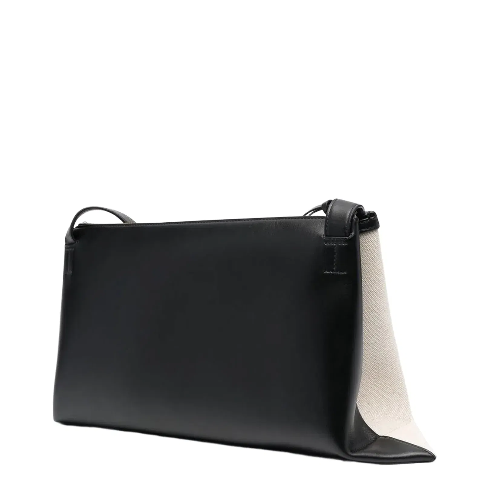 Two-Tone Canvas and Leather Medium Empire Shoulder Bag