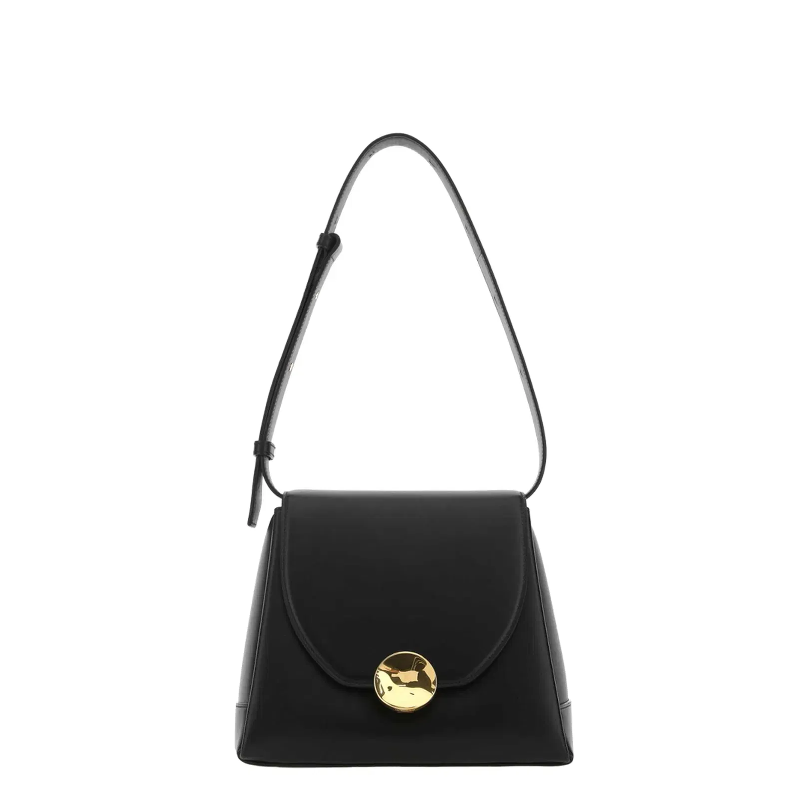 Black Leather Victor Shoulder Bag
