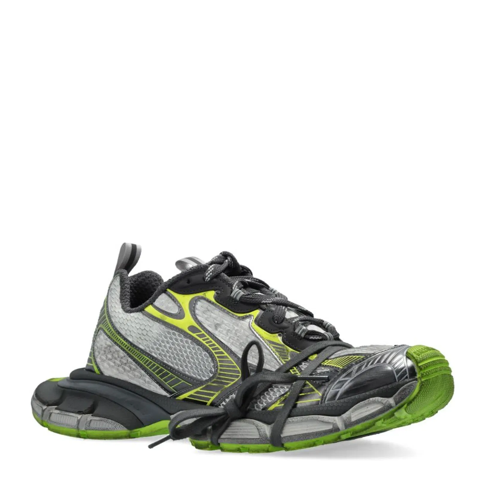 3XL Trainers in White Grey Green Yellow