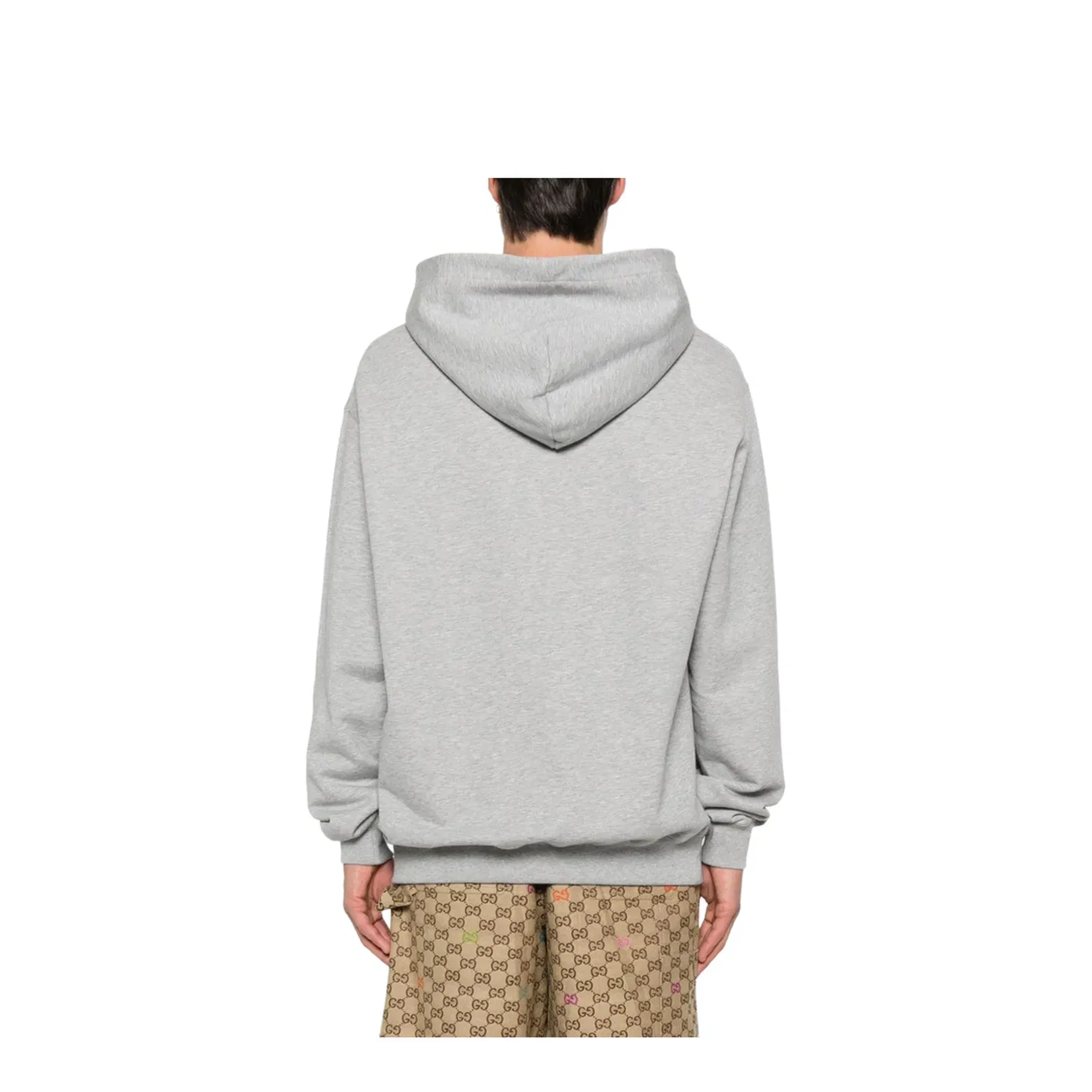 Printed Cotton Jersey Sweatshirt in Grey Mélange